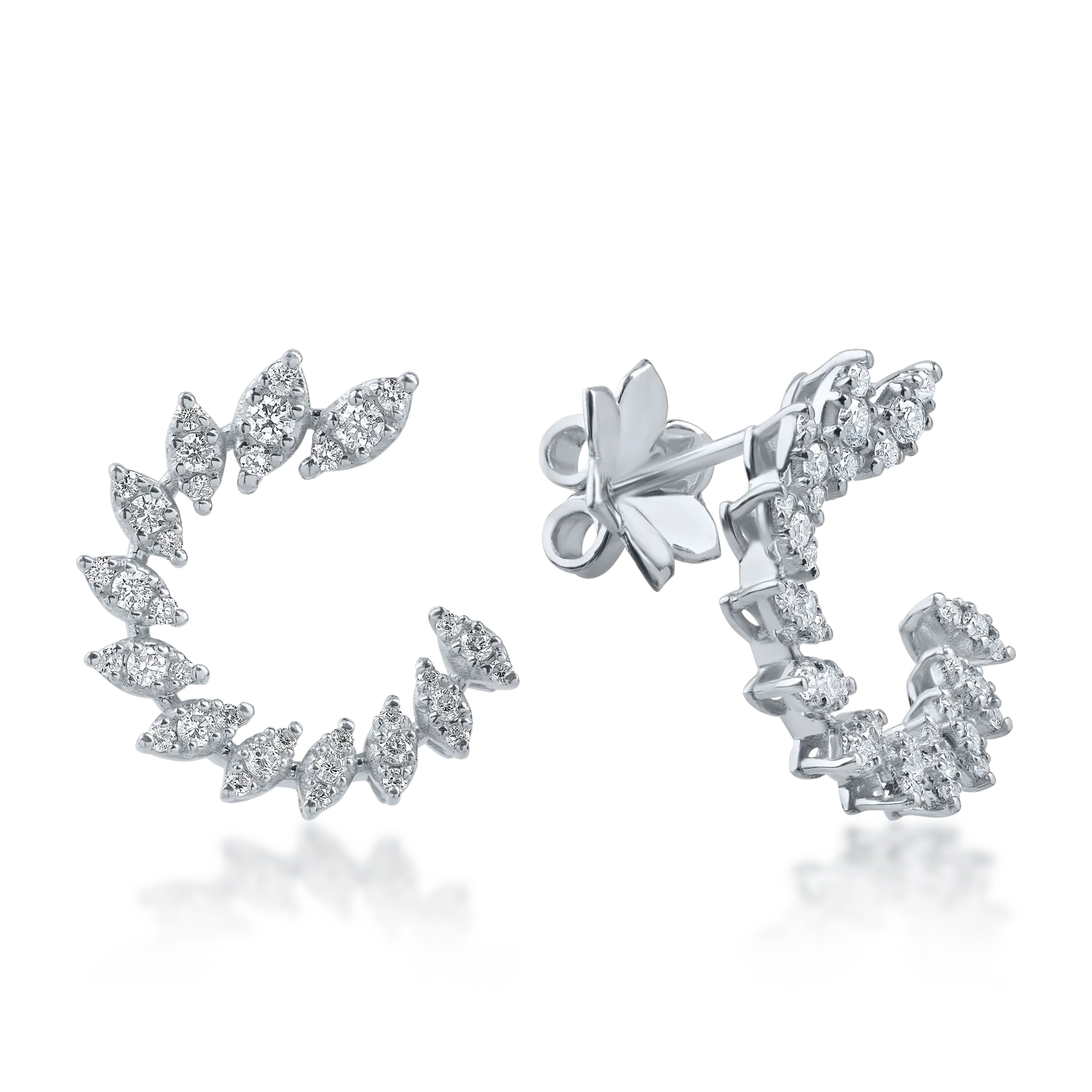 Обеци от бяло злато с диаманти 0.84кт