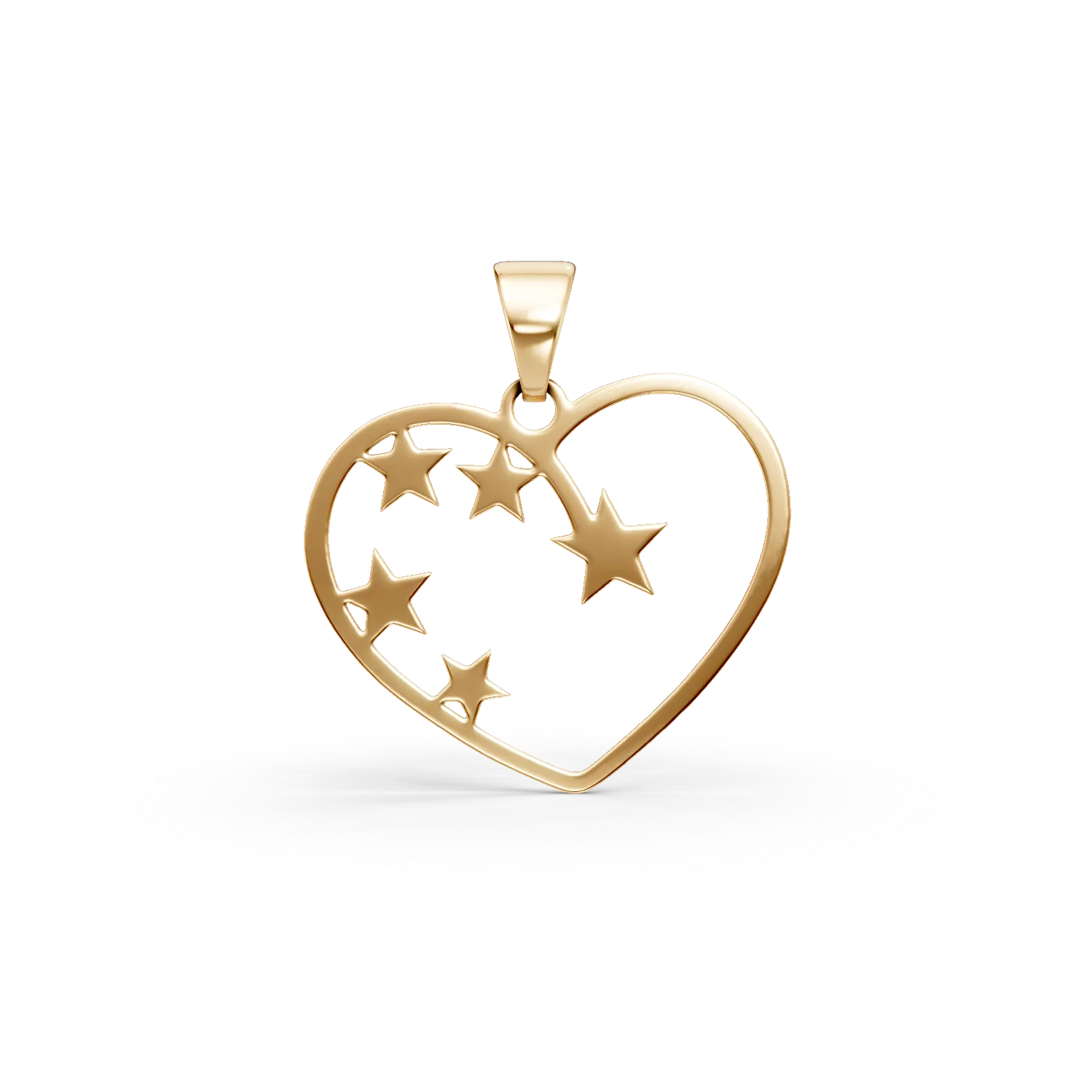 Zawieszka w kształcie serca i gwiazdy z biało-żółtego złota-172180