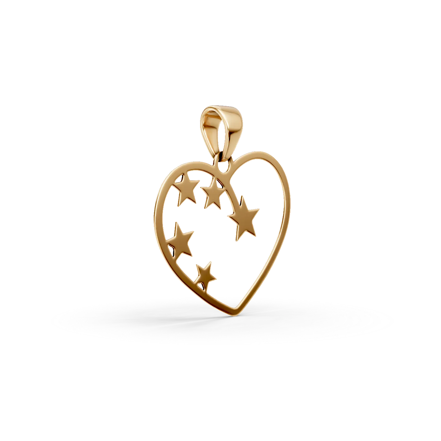 Zawieszka w kształcie serca i gwiazdy z biało-żółtego złota