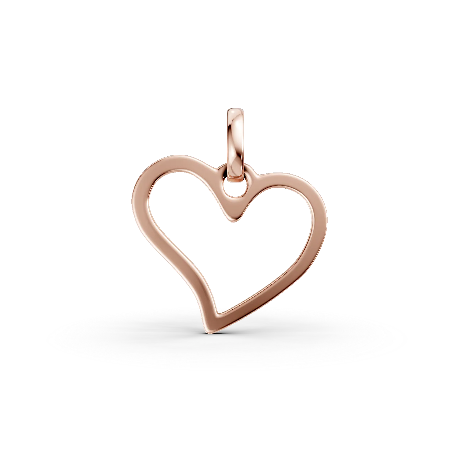 Pandantiv inima din aur roz