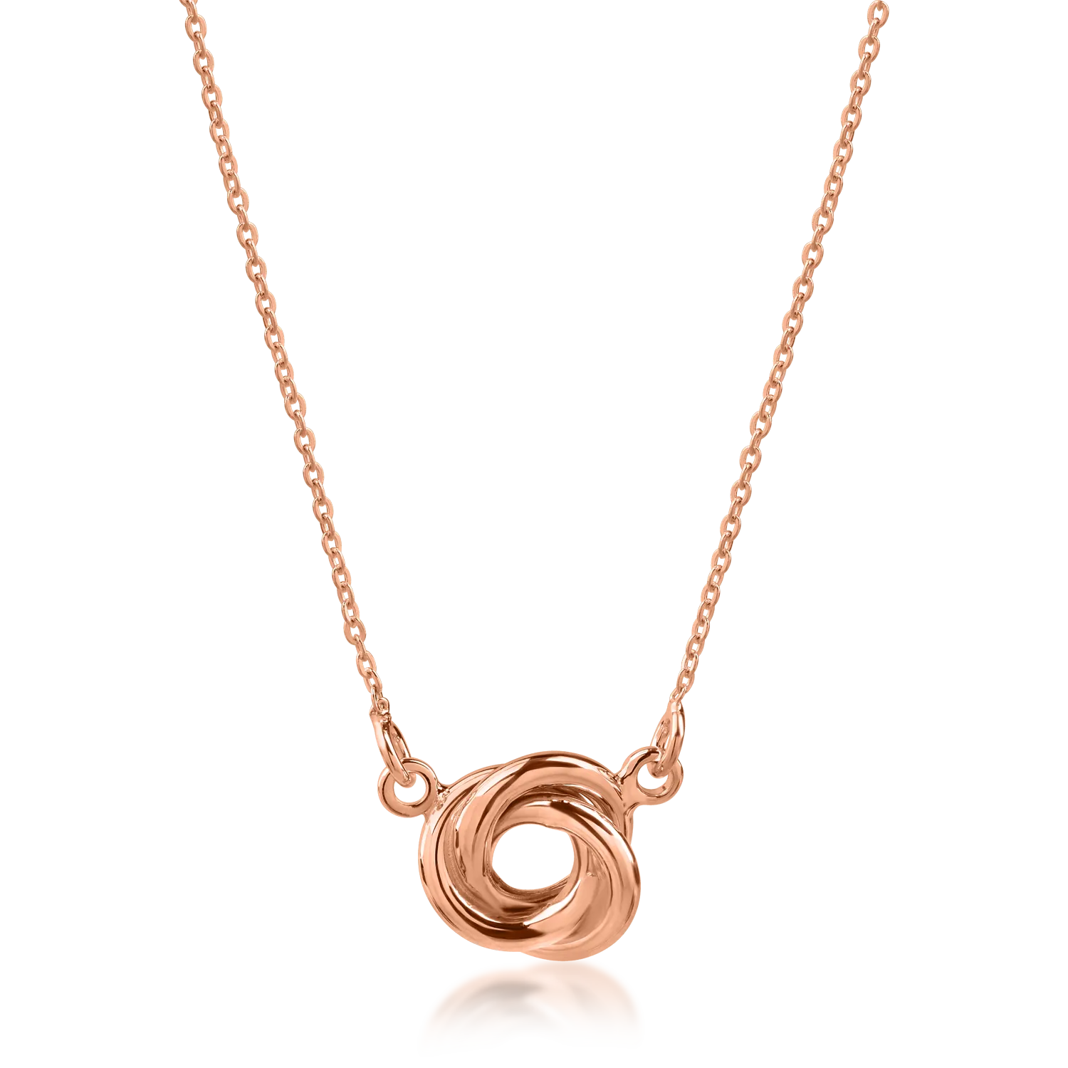 Rose gold round pendant necklace