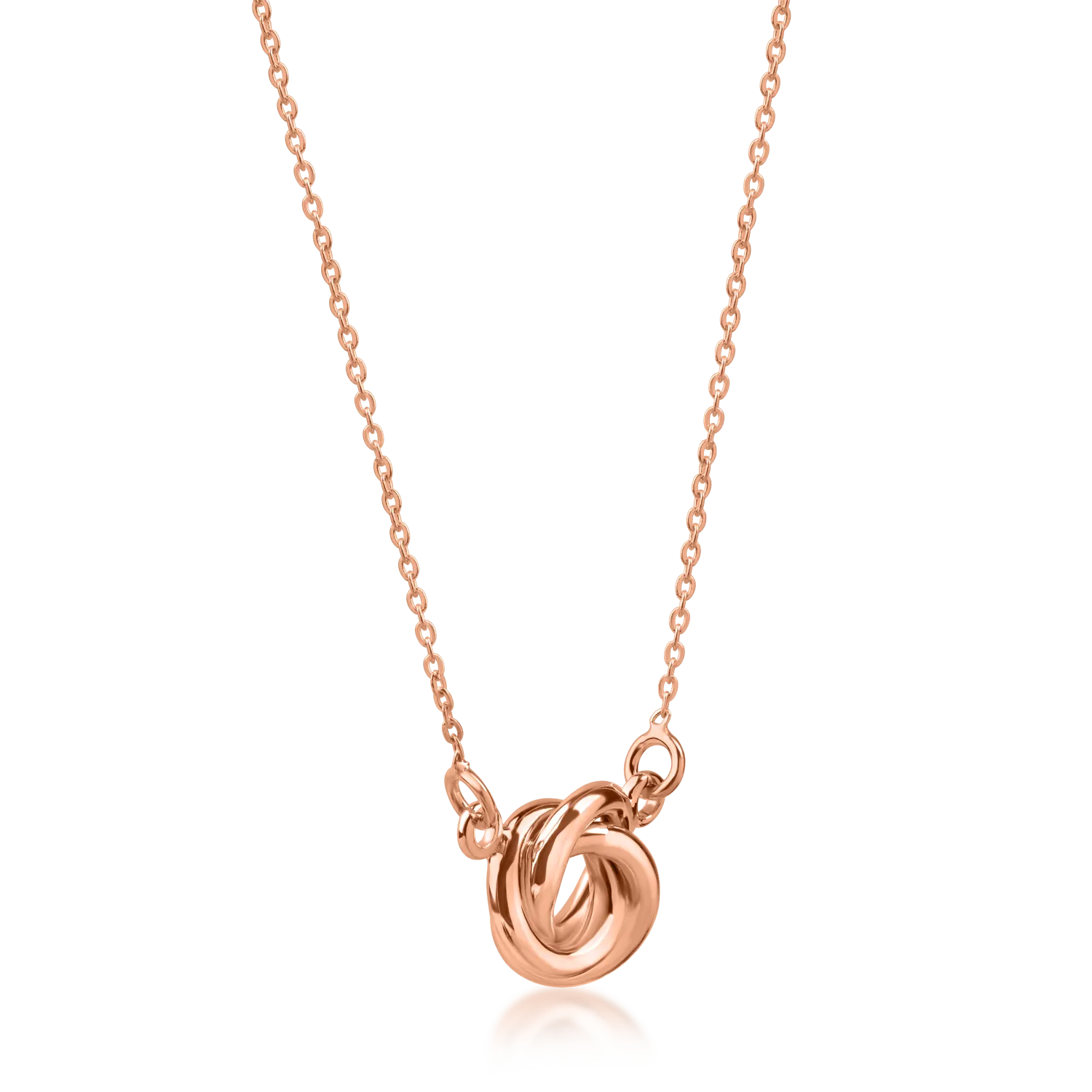 Rose gold round pendant necklace