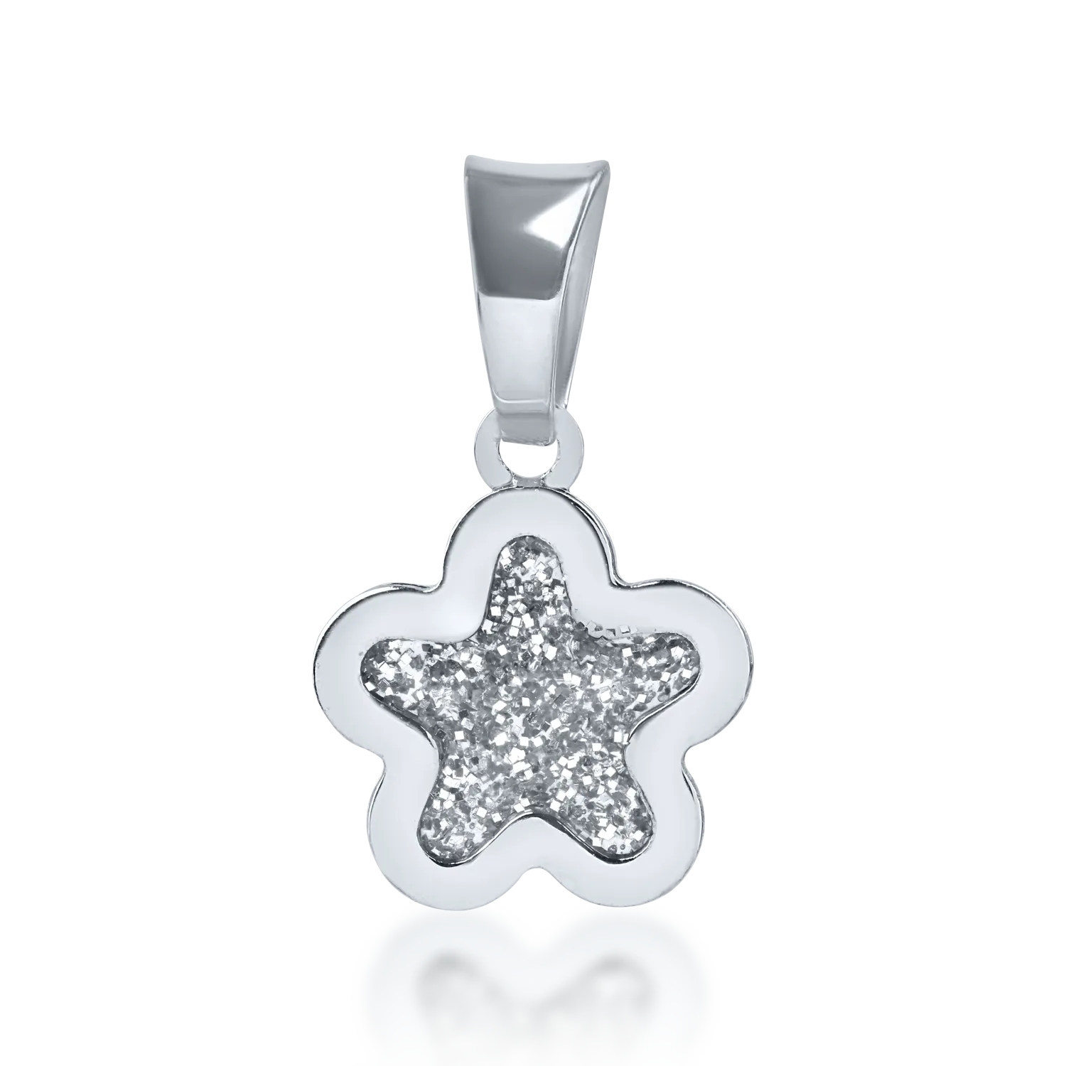 White gold flower pendant