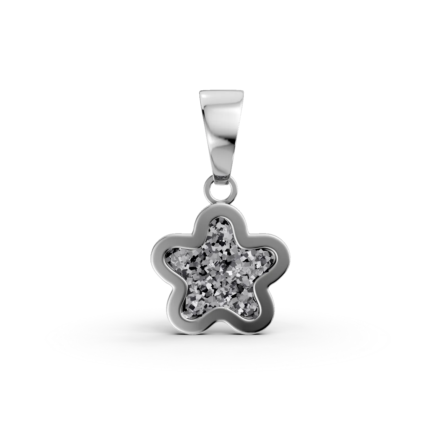 Pandantiv floare din aur alb