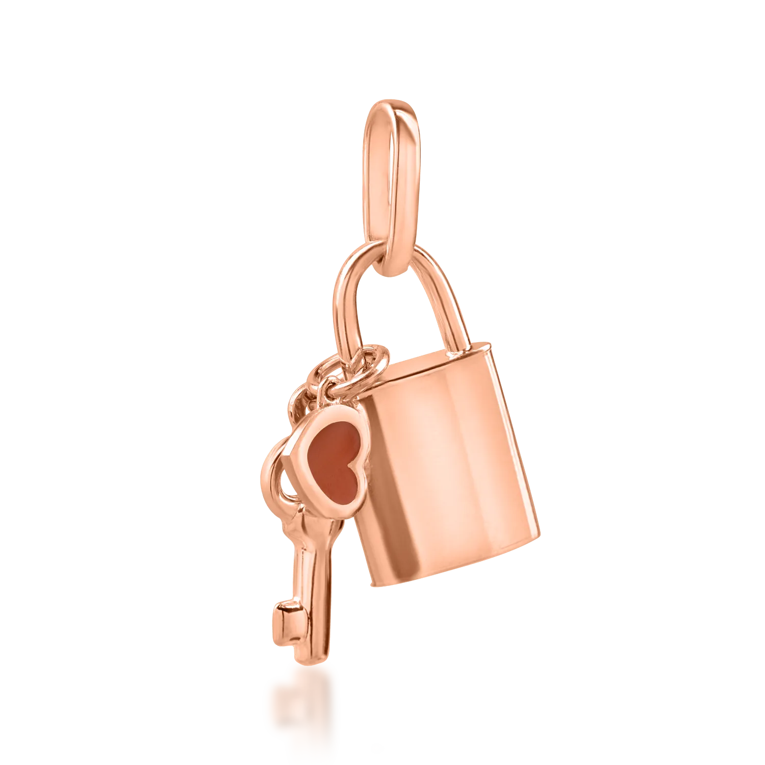 Rose gold locker and key pendant