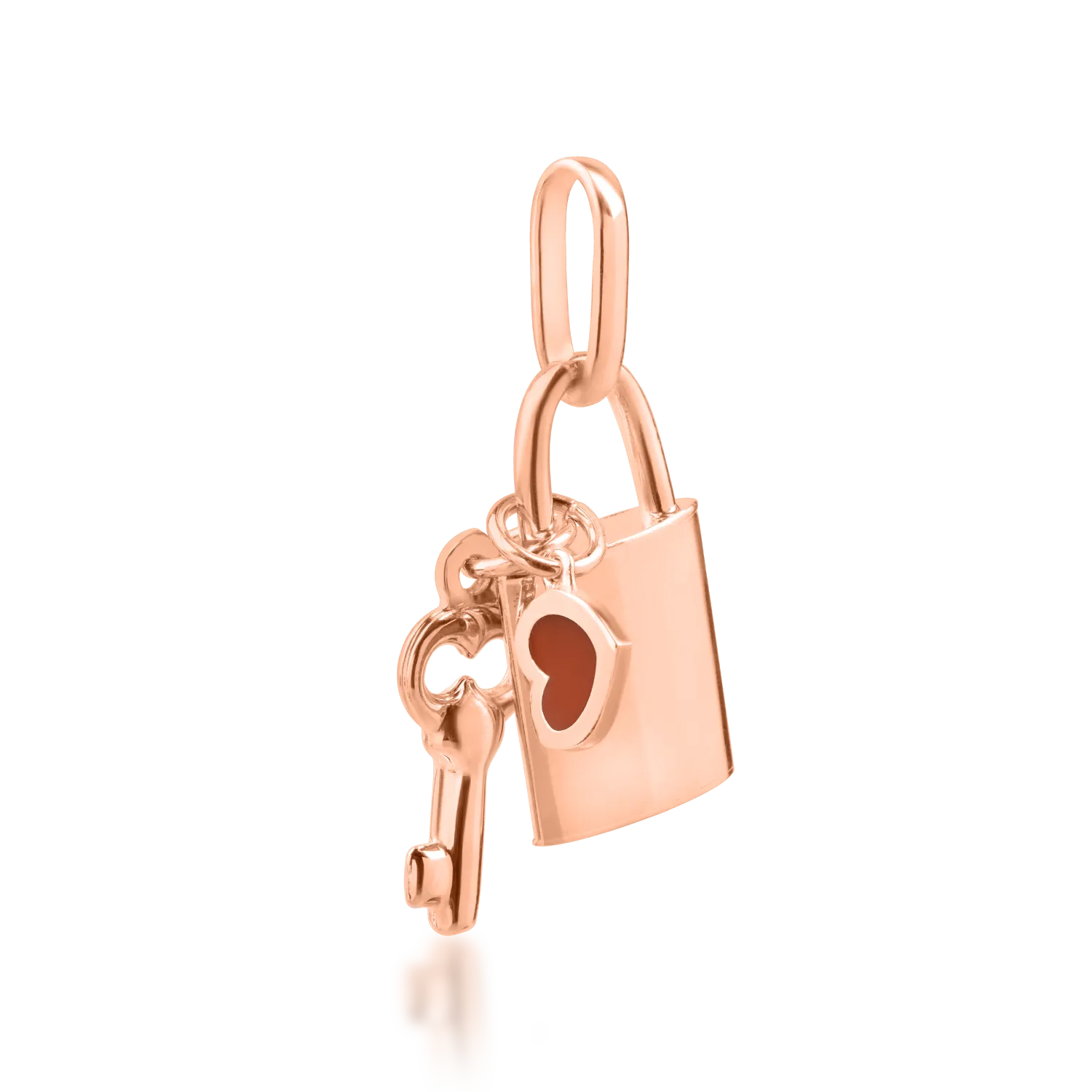 Rose gold locker and key pendant