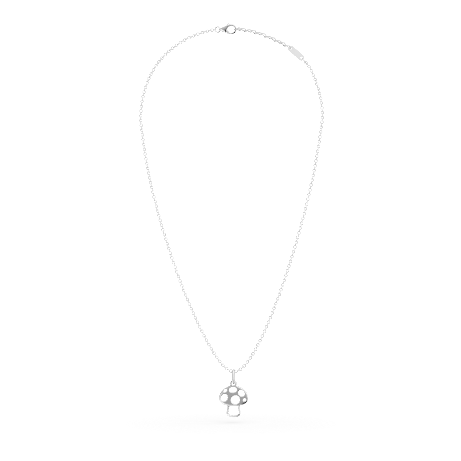 Lant cu pandantiv ciupercuta din aur alb pentru copii