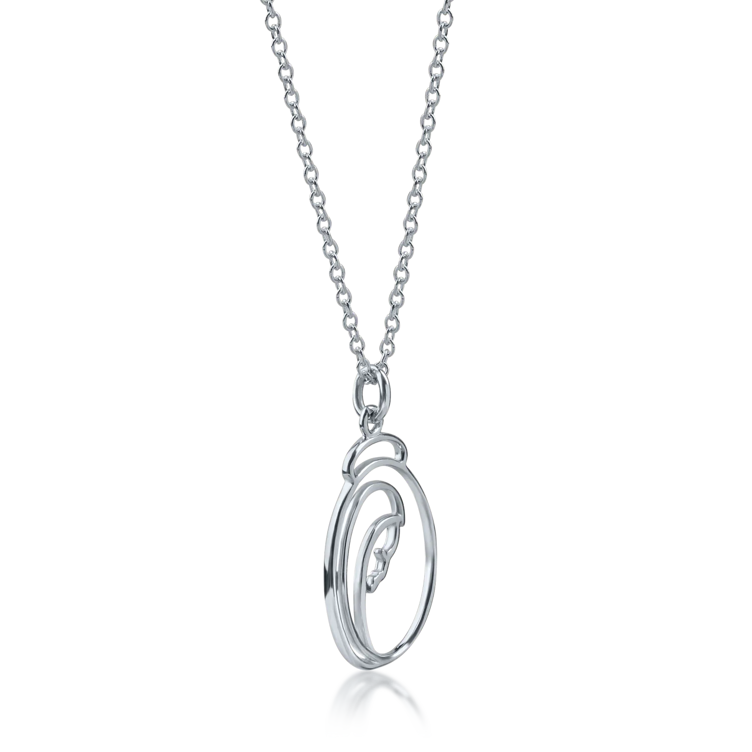 White gold geometric pendant necklace