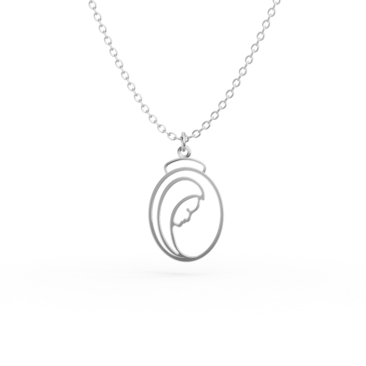 Naszyjnik z geometrycznym wisiorkiem z białego złota-172206