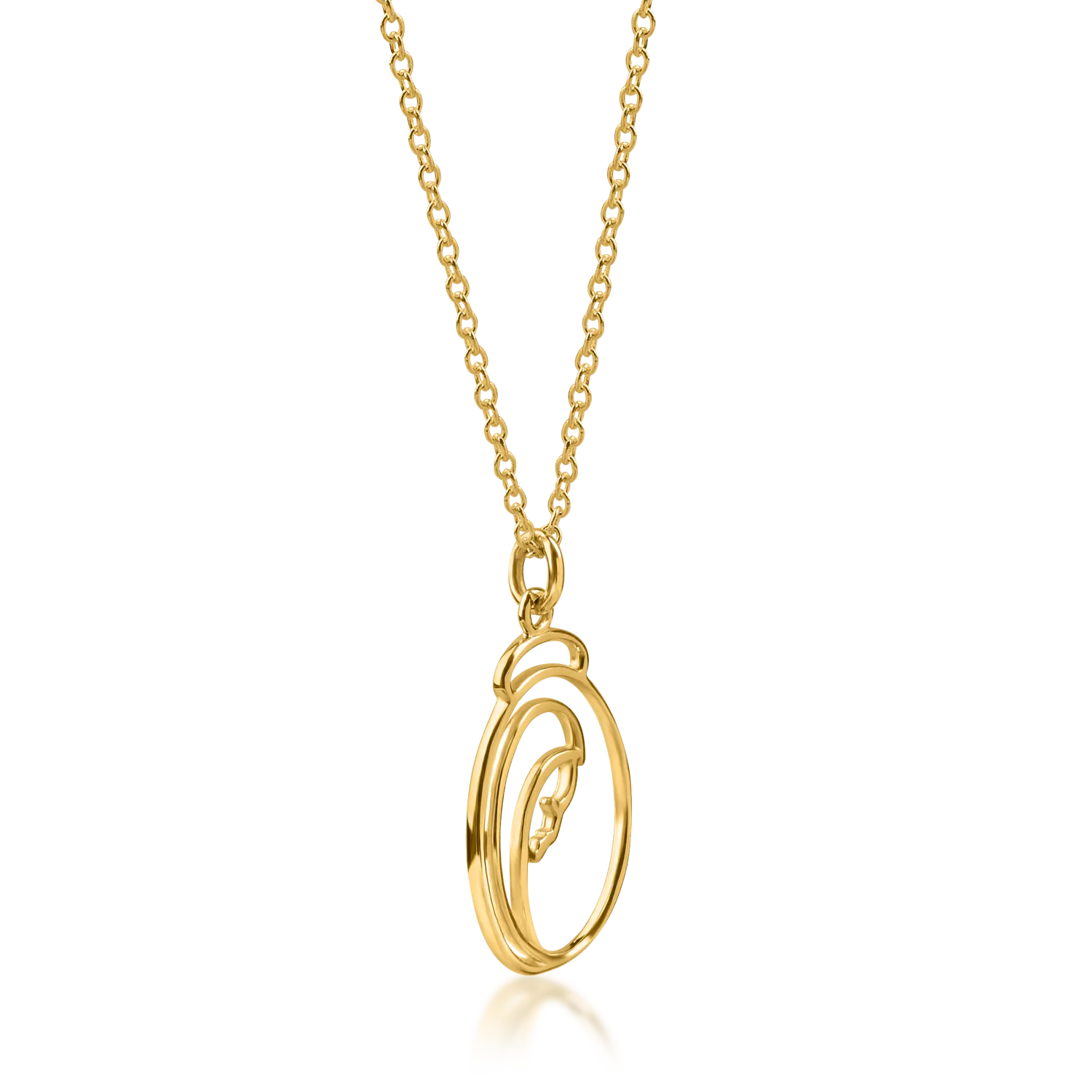 Yellow gold geometric pendant necklace