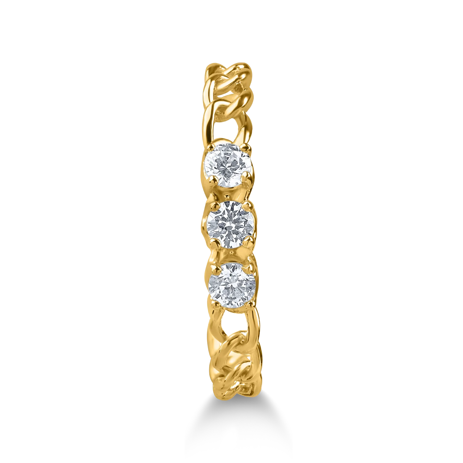 Sárga arany fonott gyűrű cirkóniával