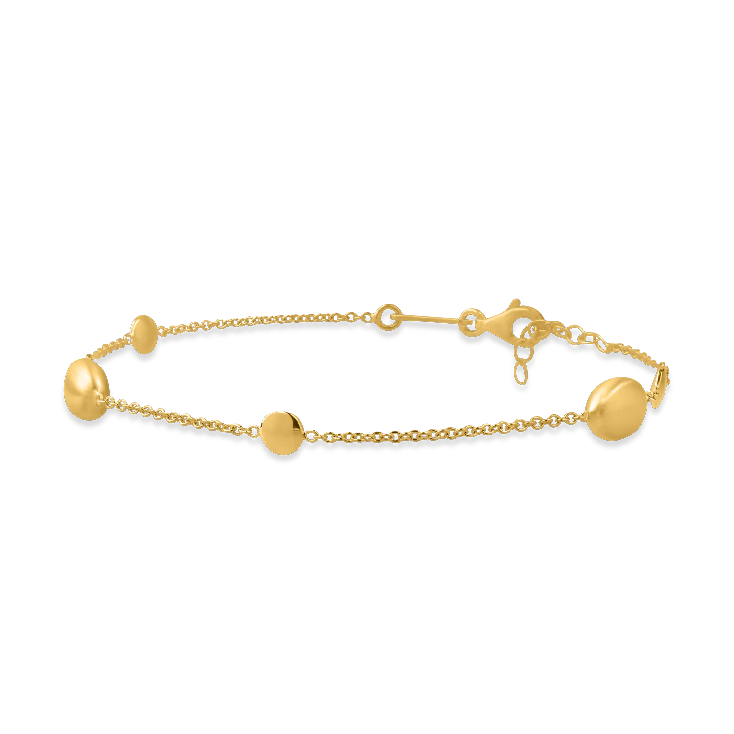 Yellow gold bracelet with beads
