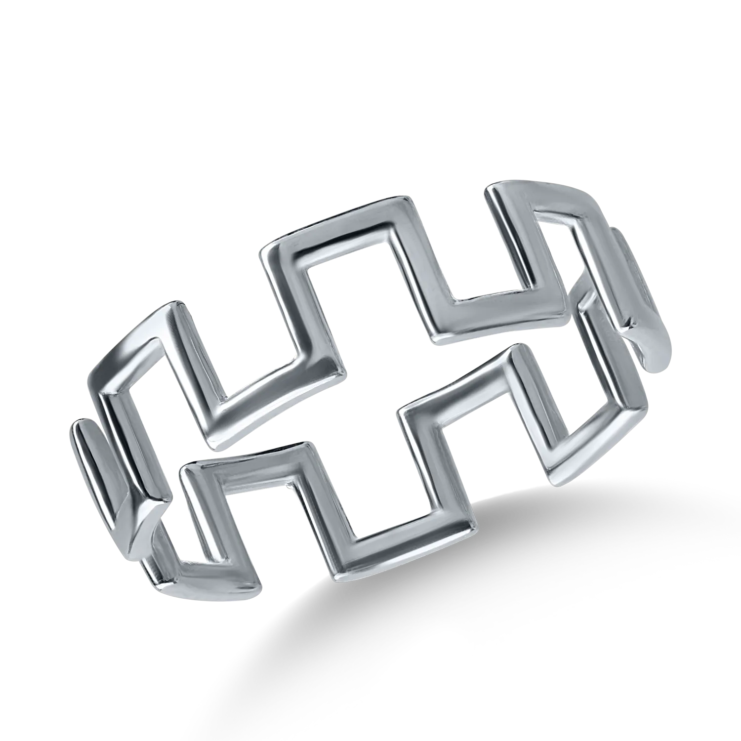 White gold geometric ring