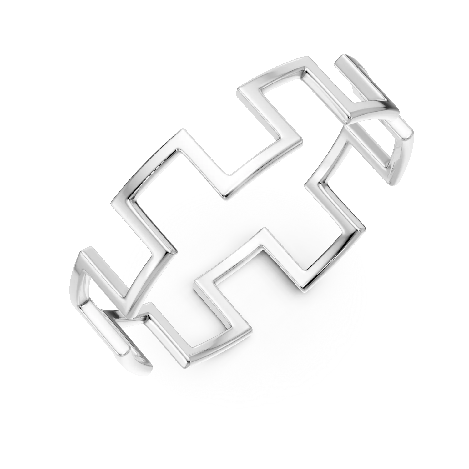 Inel geometric din aur alb-172245