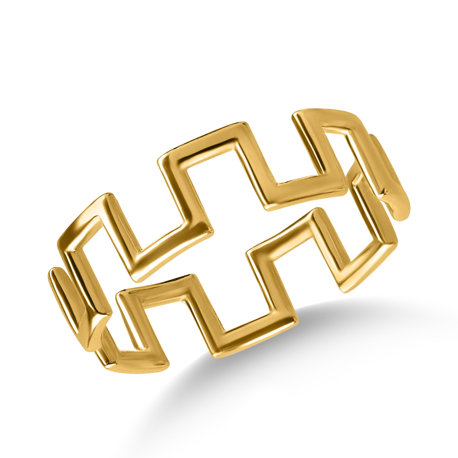 Geometryczny pierścionek z żółtego złota