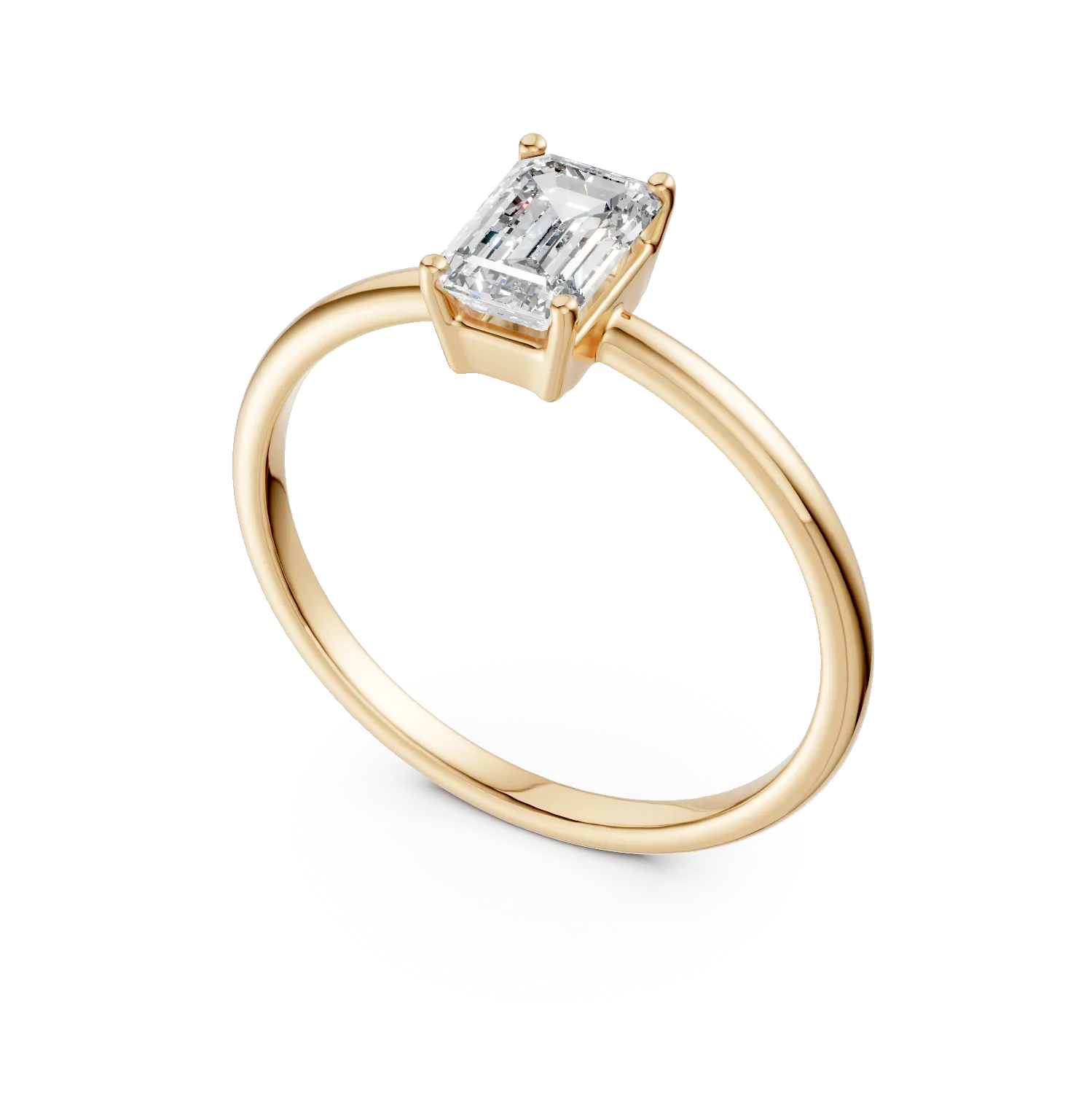Inel de logodna din aur galben cu zirconia solitaire