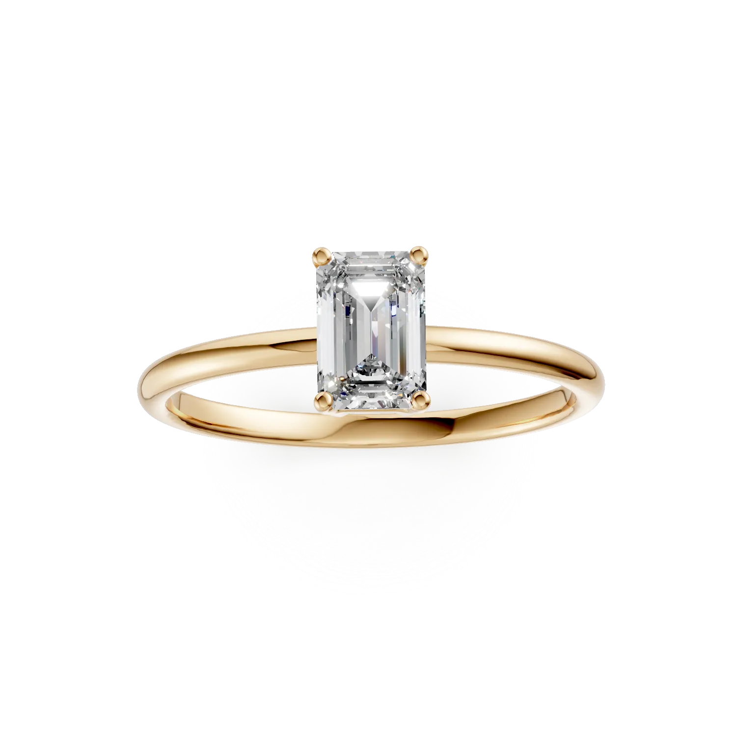 Inel de logodna din aur galben cu zirconia solitaire