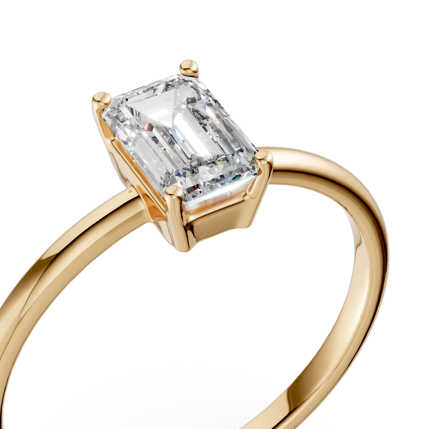 Inel de logodna din aur galben cu zirconia solitaire