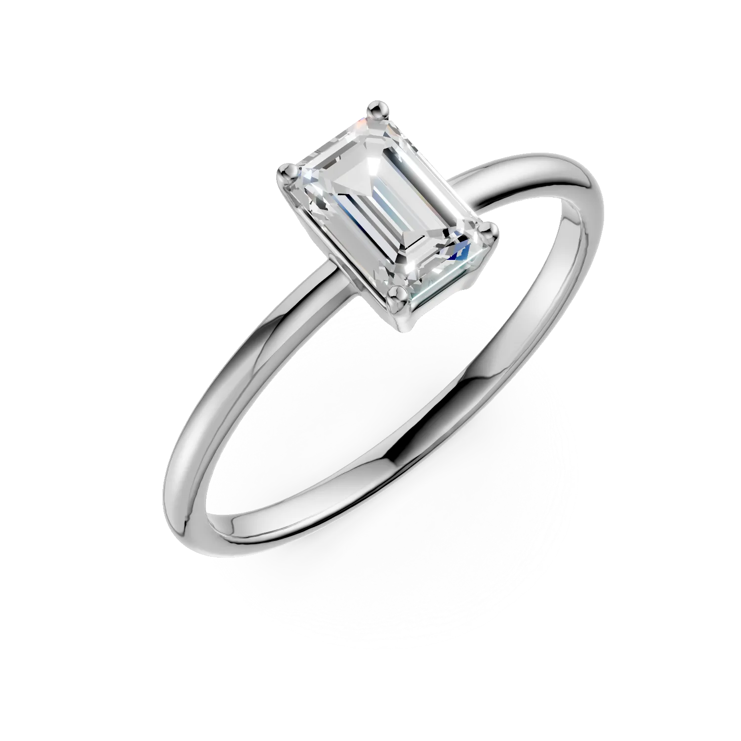 White gold engagement ring with solitaire zirconia
