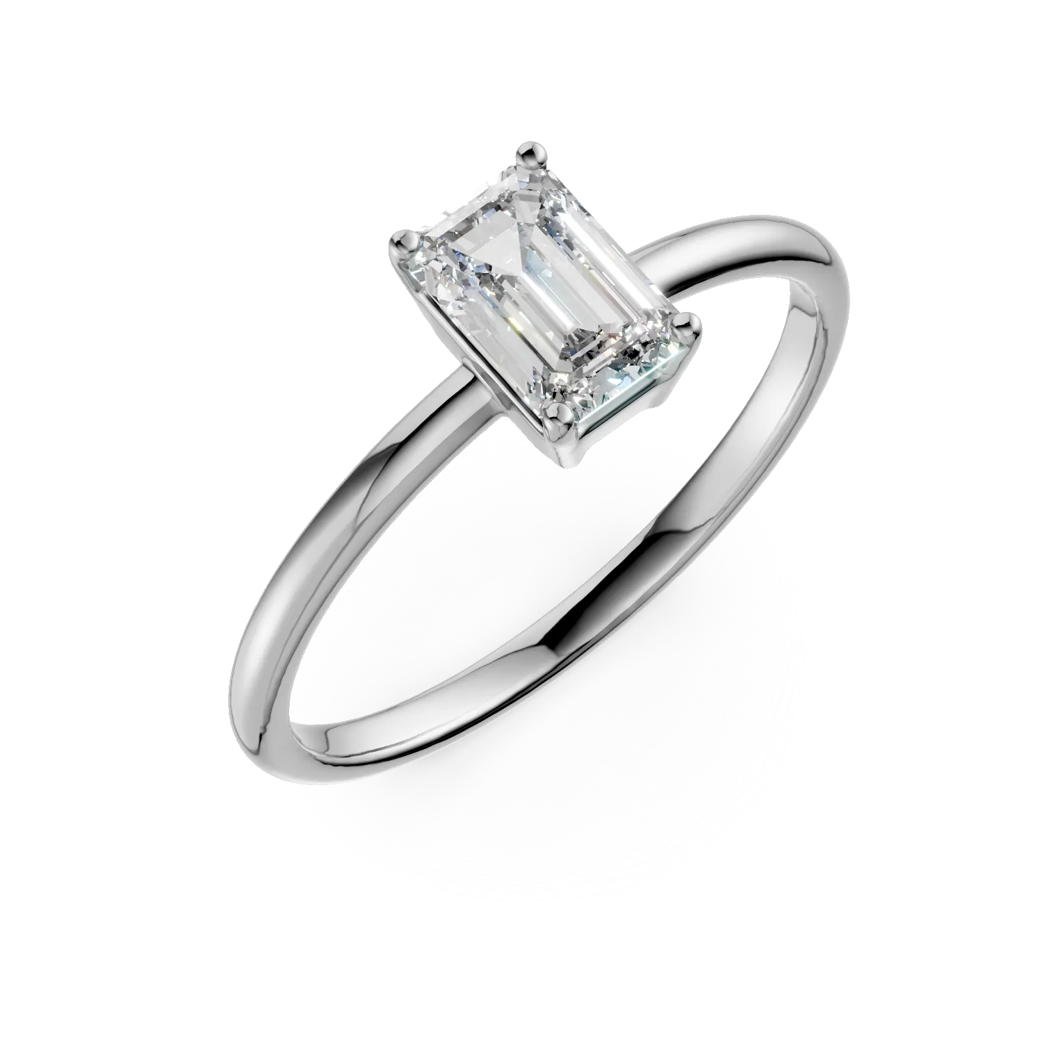 White gold engagement ring with solitaire zirconia