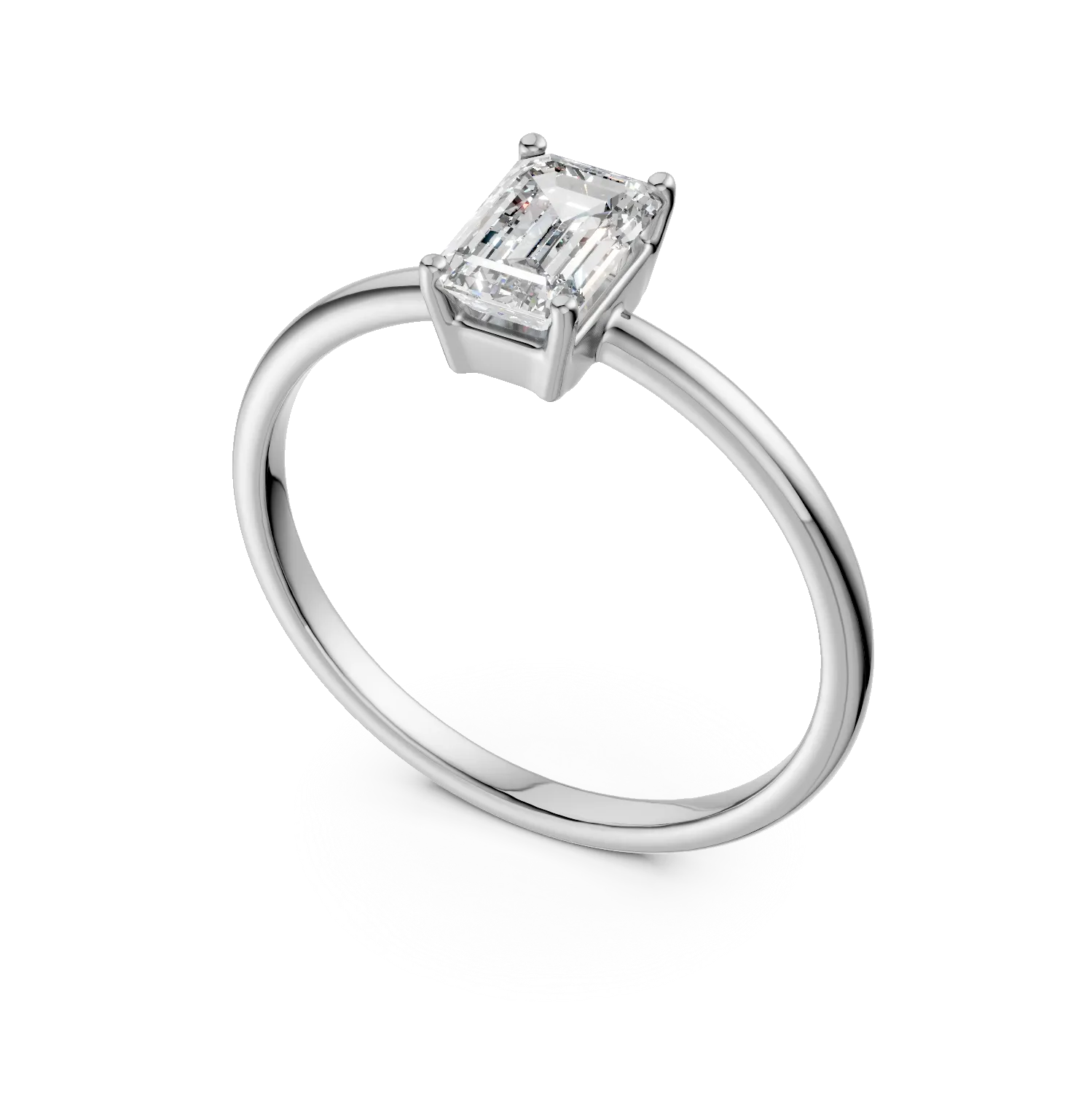 Inel de logodna din aur alb cu zirconia solitaire - 1 | YEO