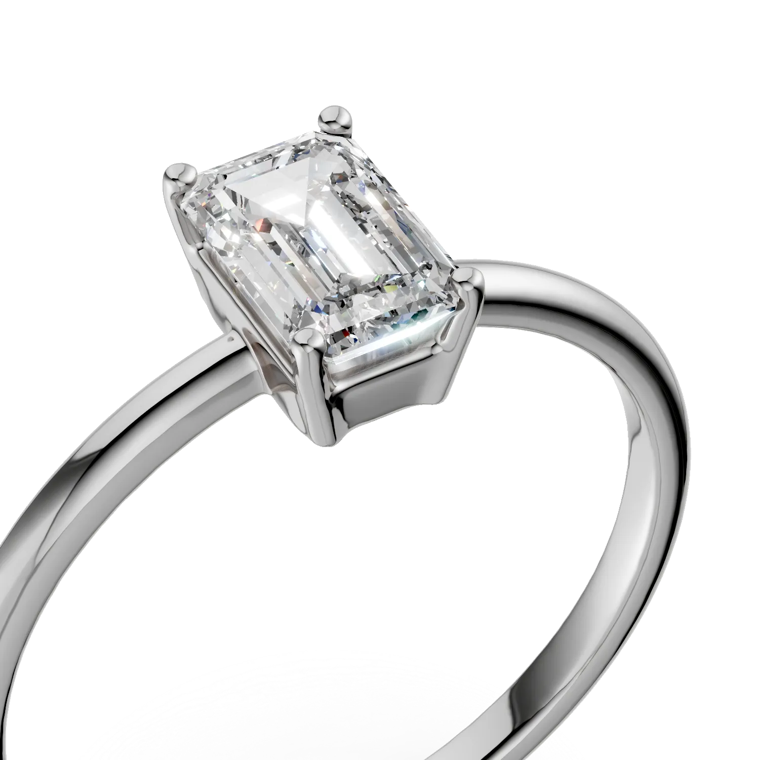 Inel de logodna din aur alb cu zirconia solitaire - 3 | YEO