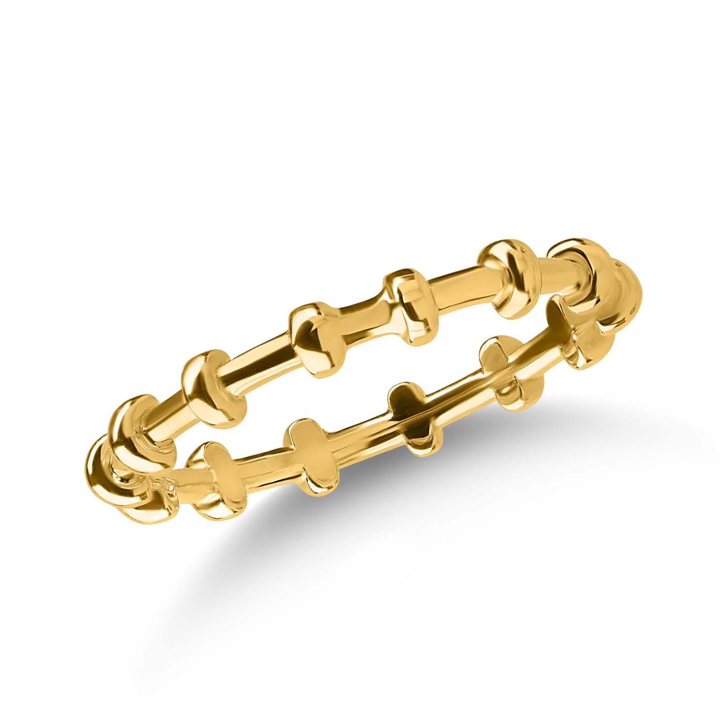 Yellow gold beads ring