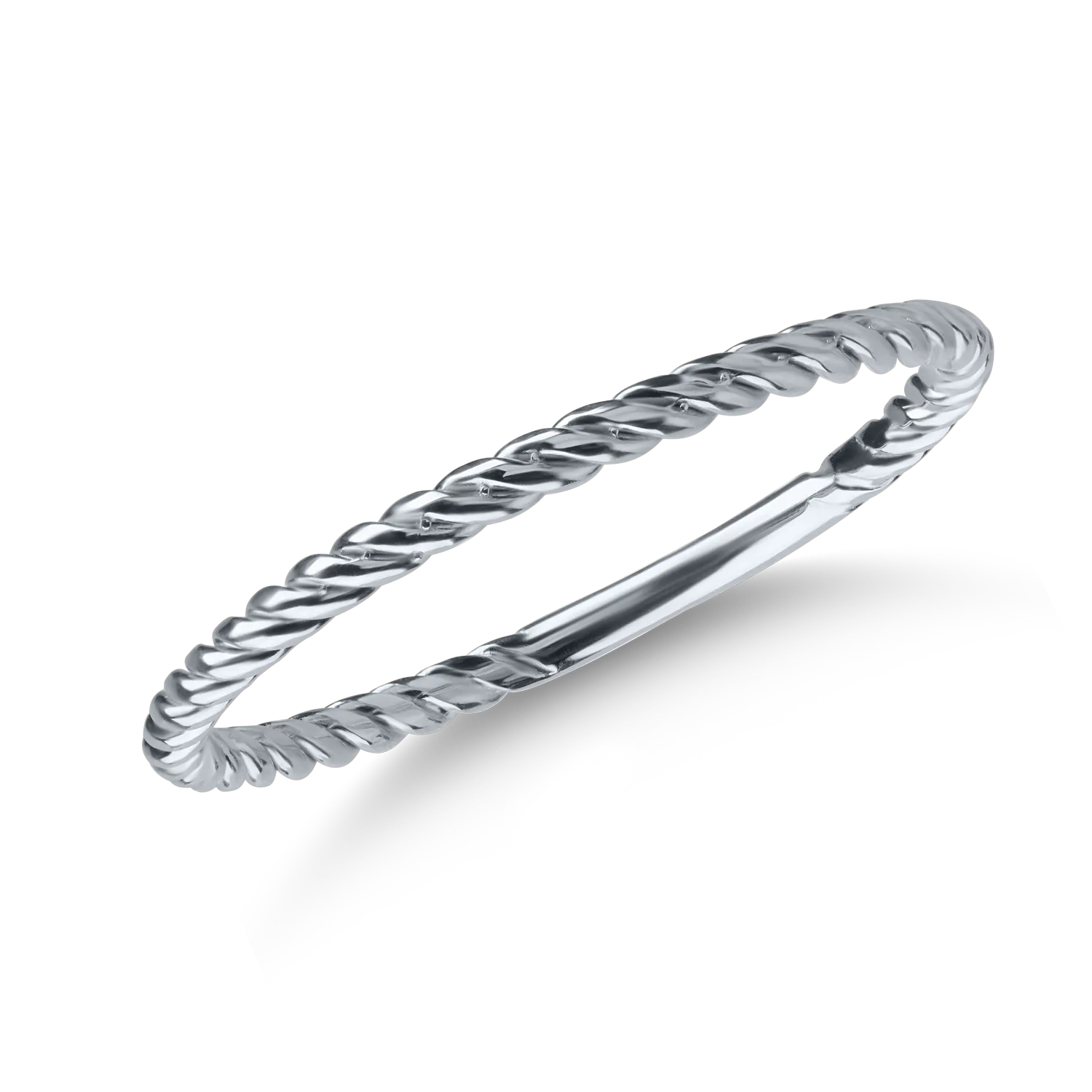 White gold braided ring