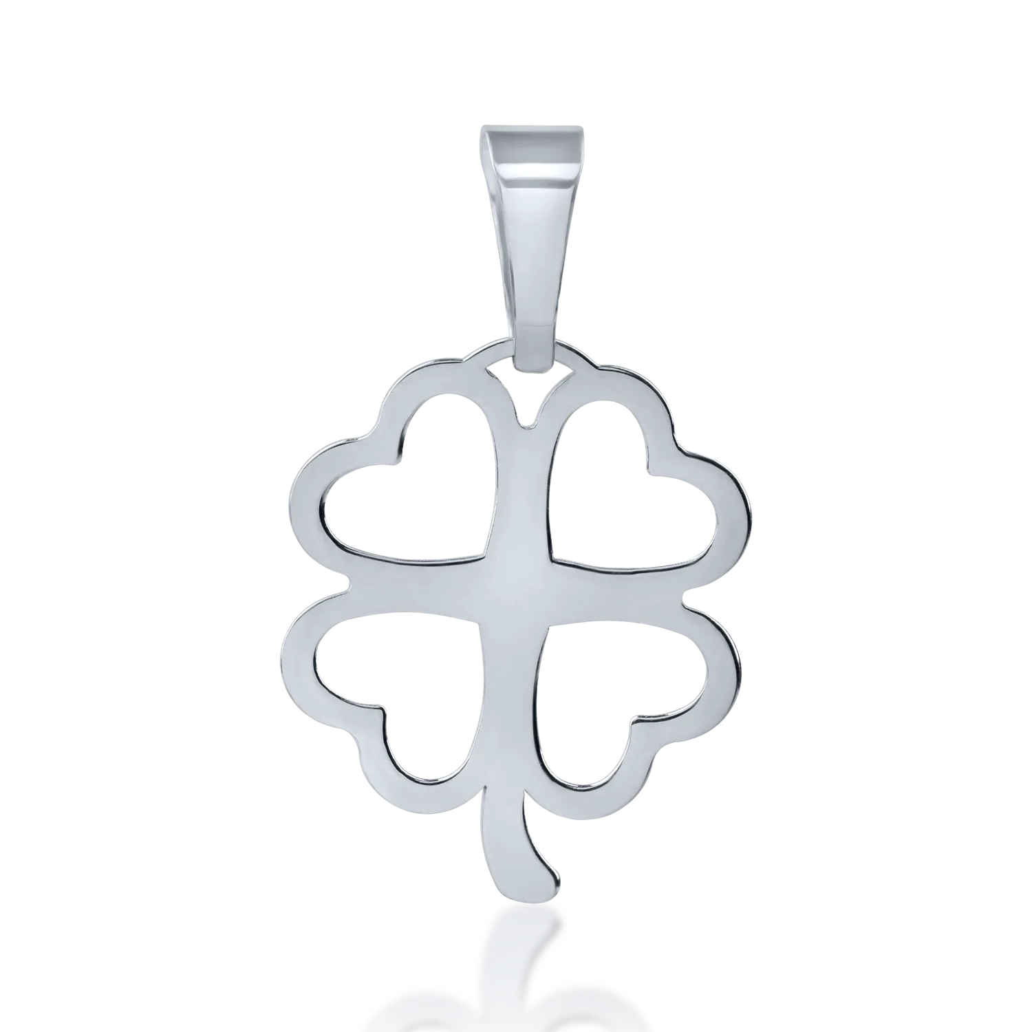 White gold clover pendant