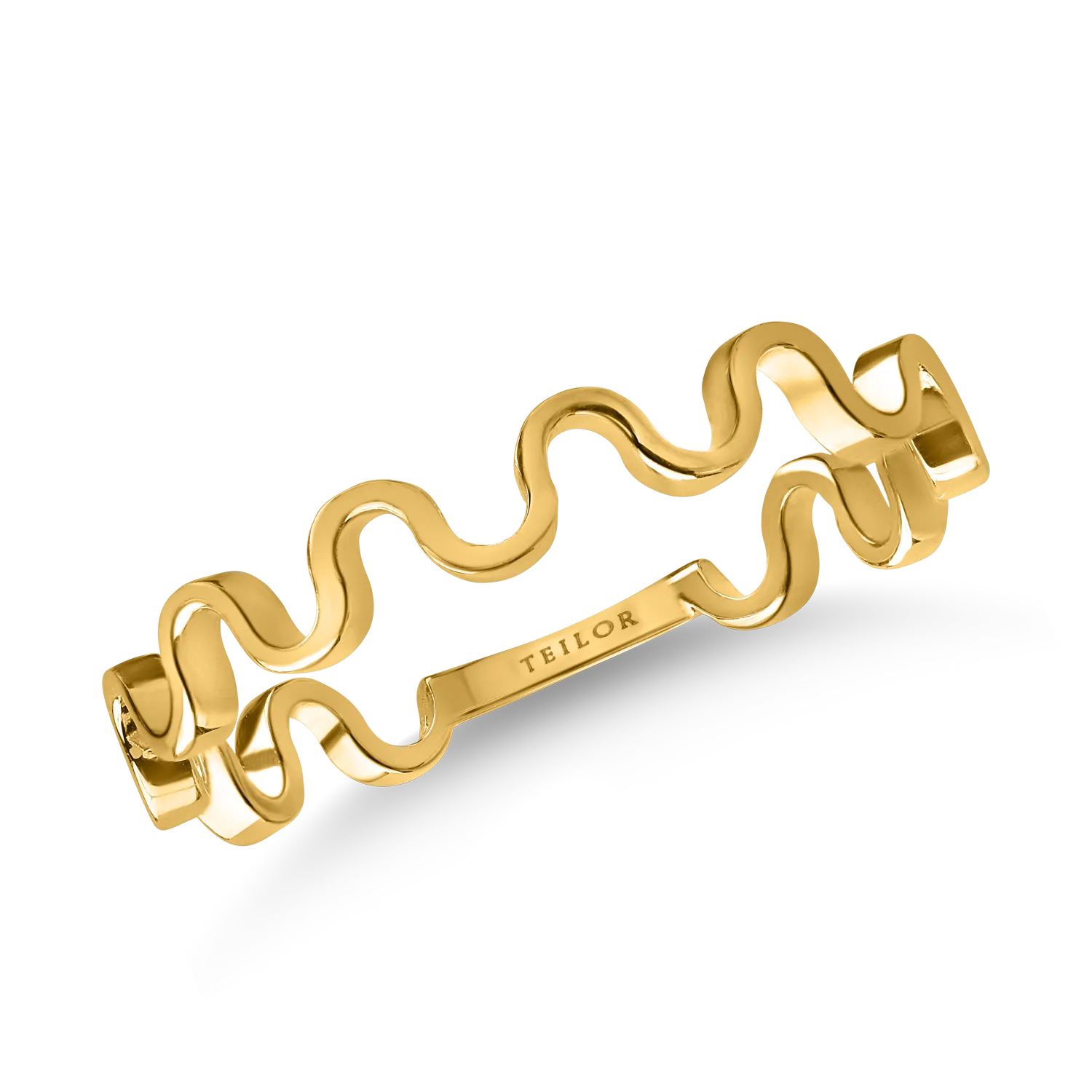 Yellow gold wavy ring