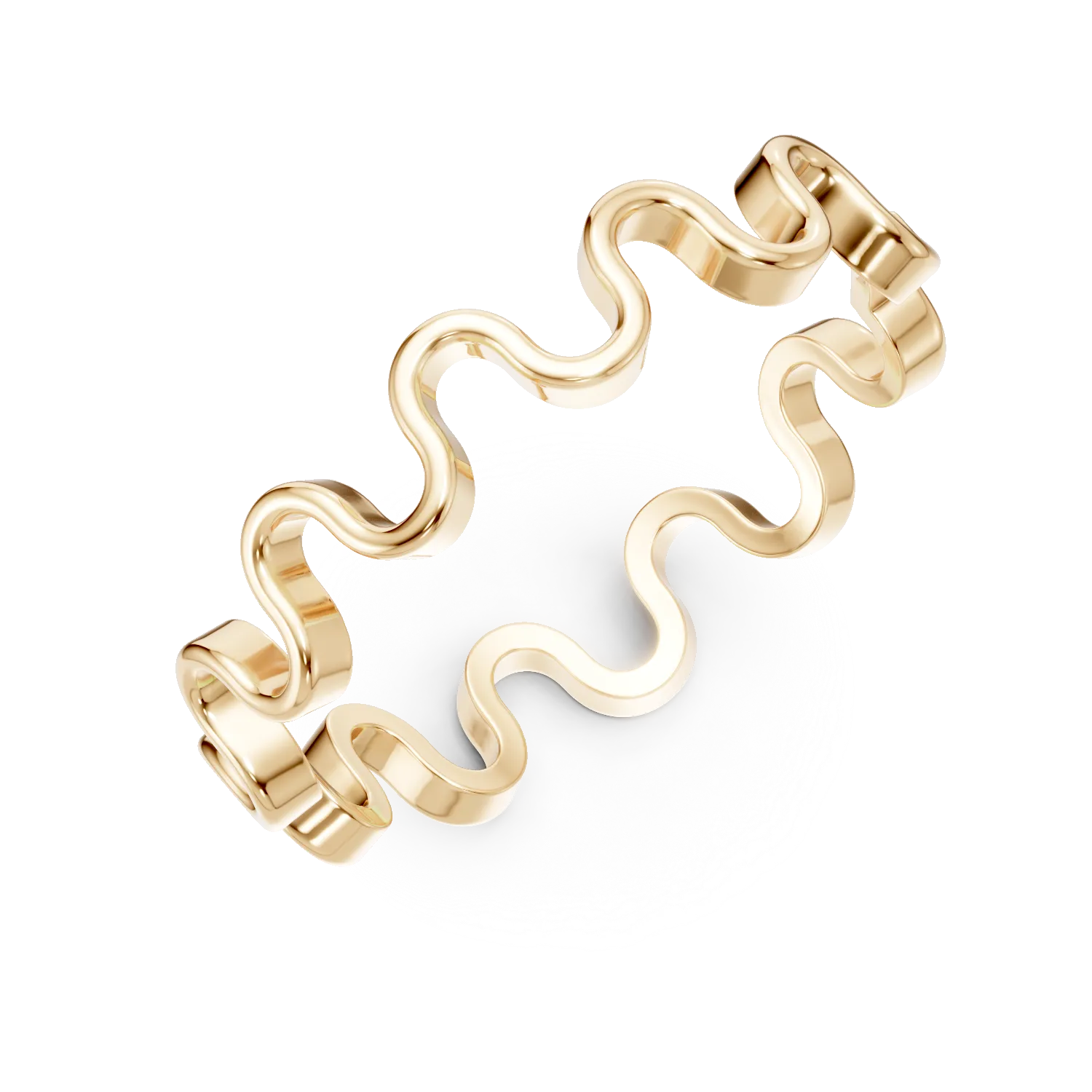 Inel ondulat din aur galben