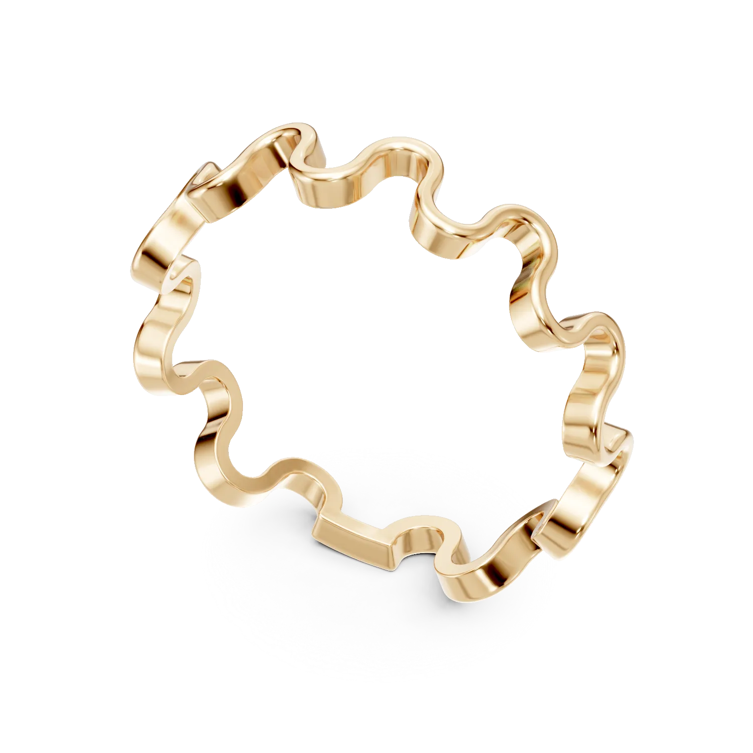 Inel ondulat din aur galben