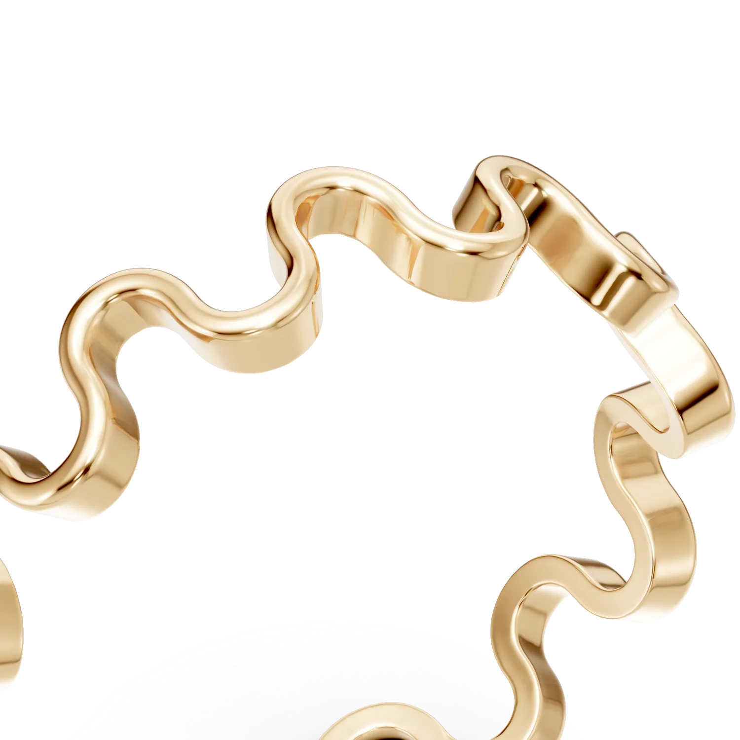 Inel ondulat din aur galben