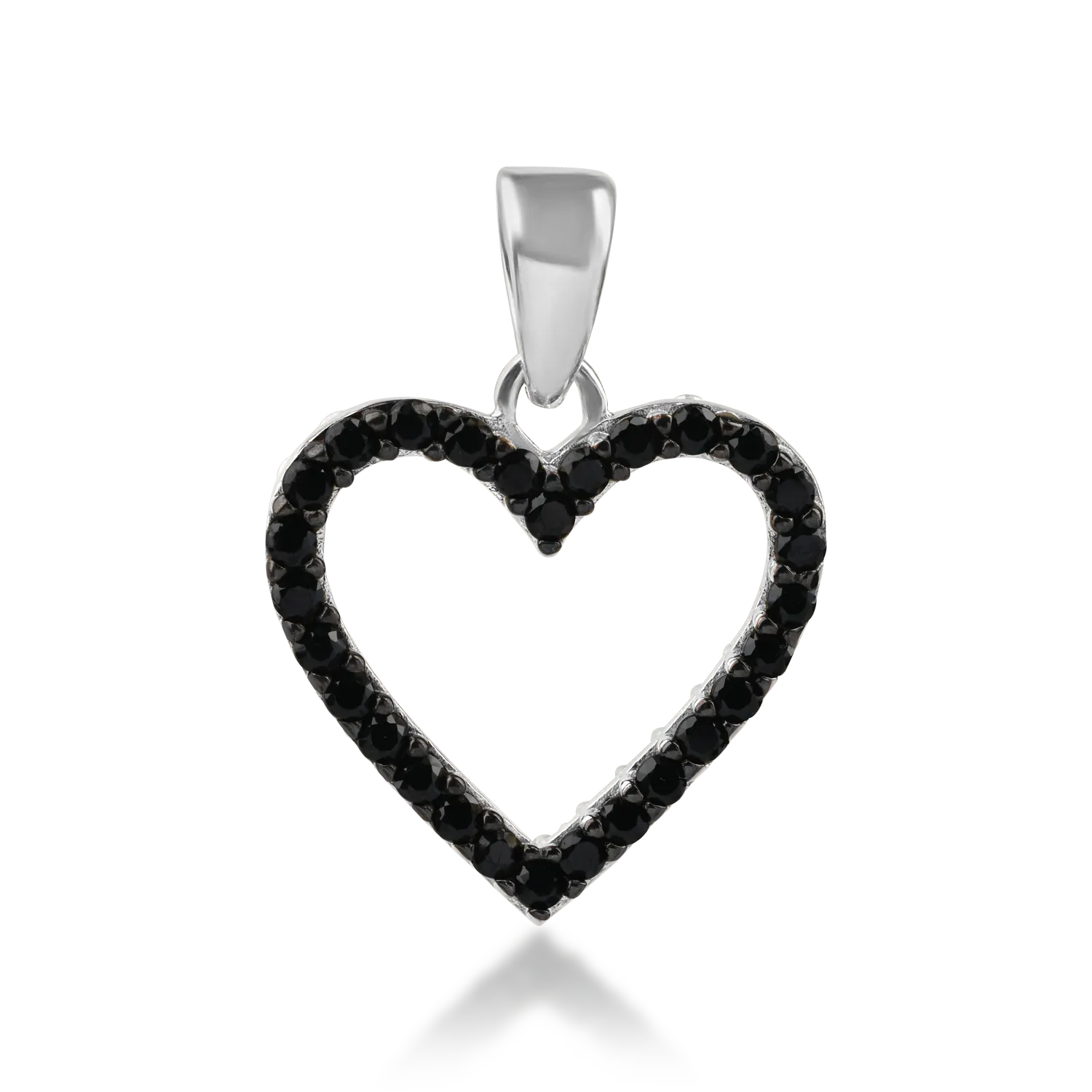 White gold heart pendant with zirconia