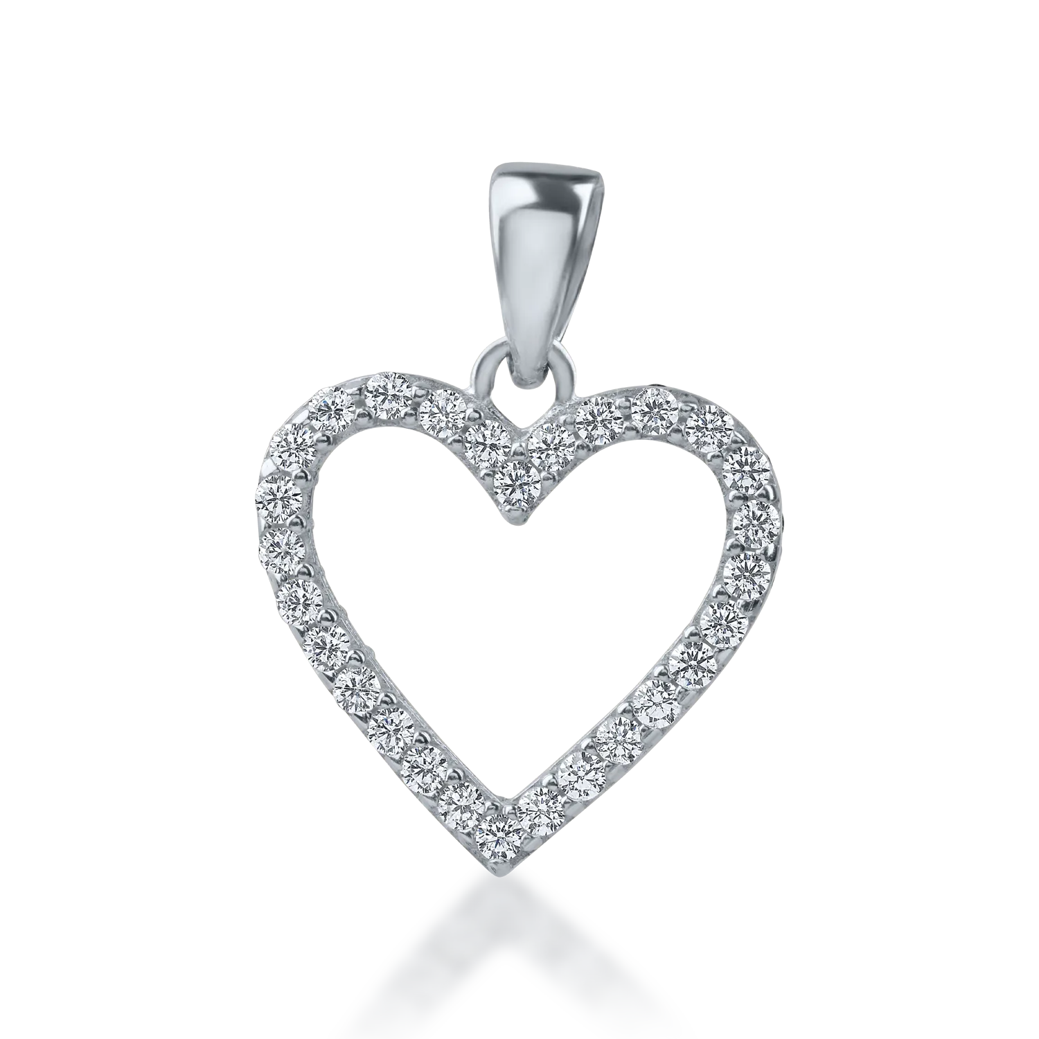 White gold heart pendant with zirconia