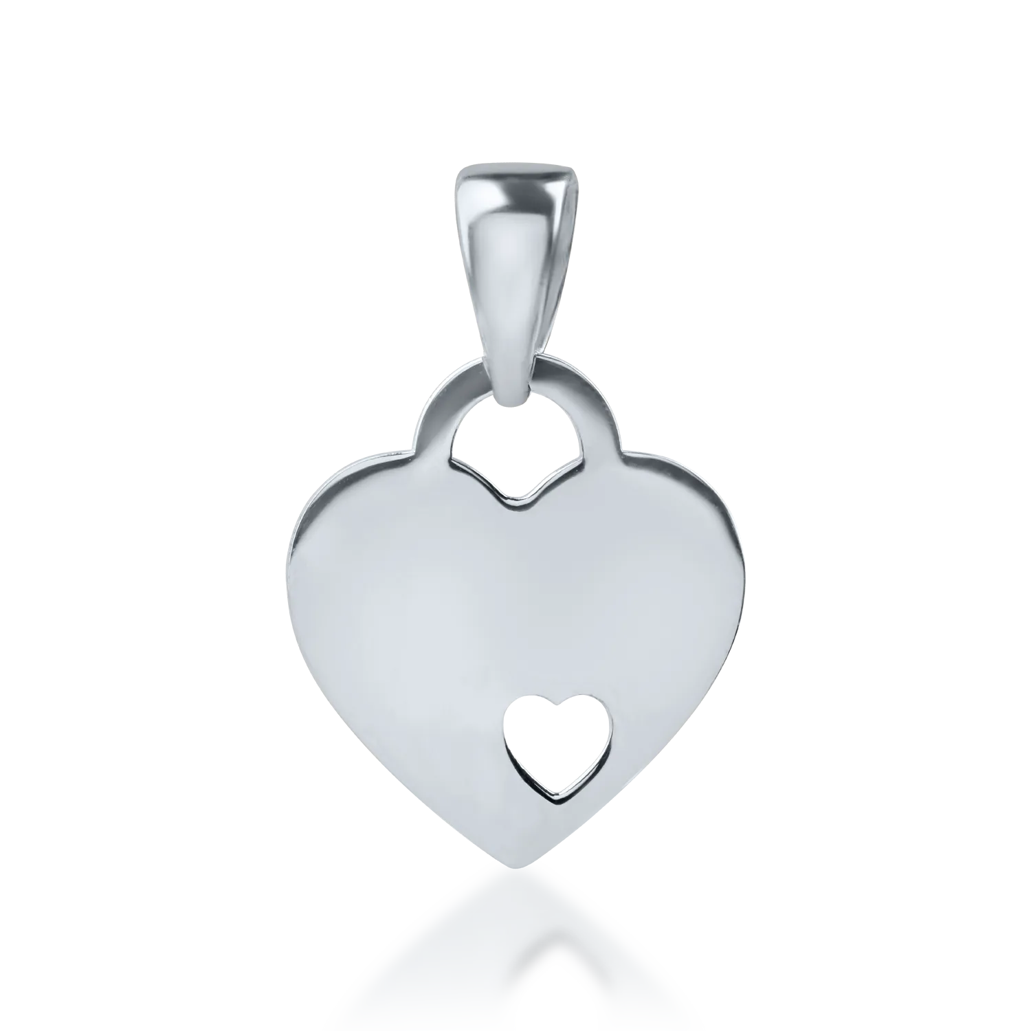 White gold heart pendant