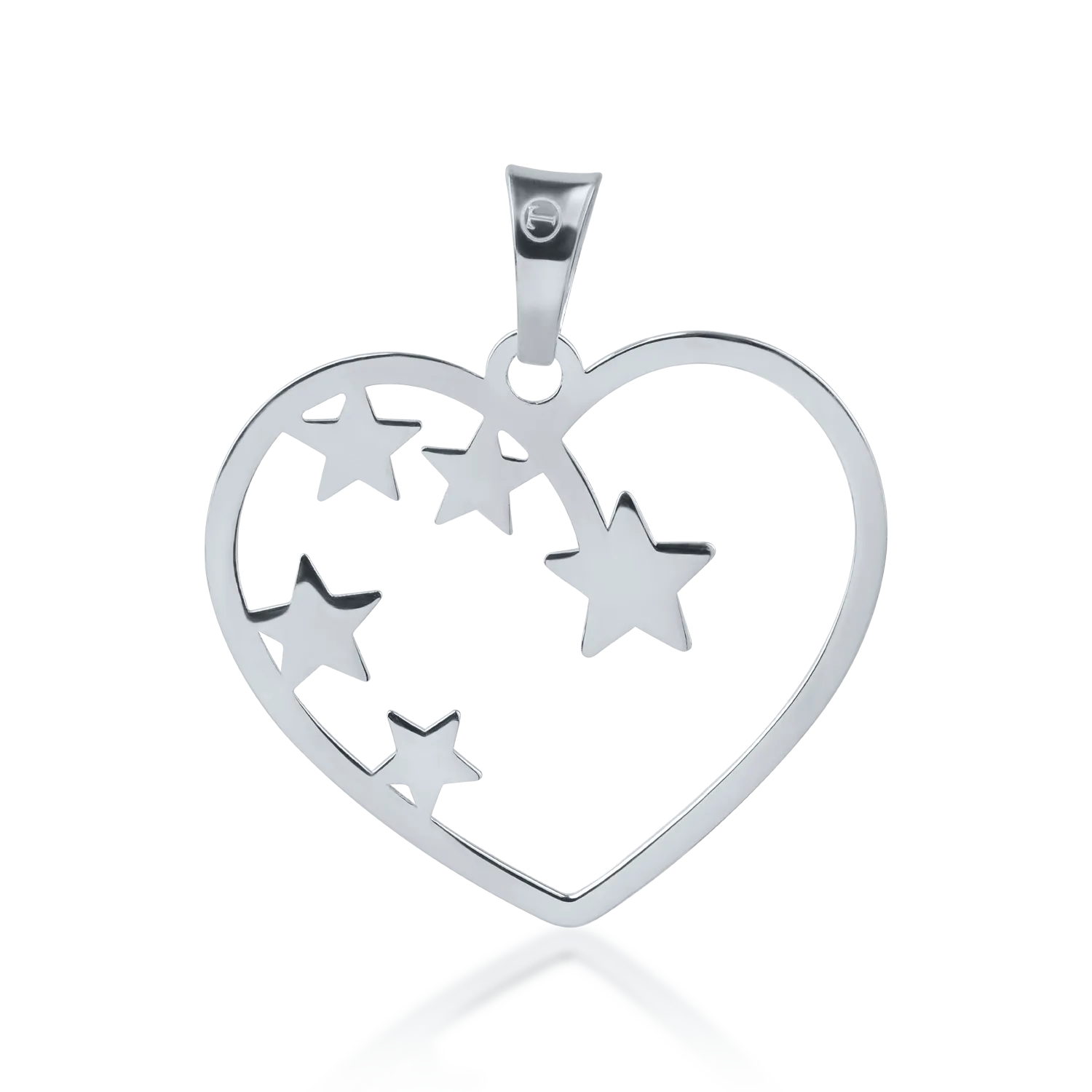 White gold heart and star pendant