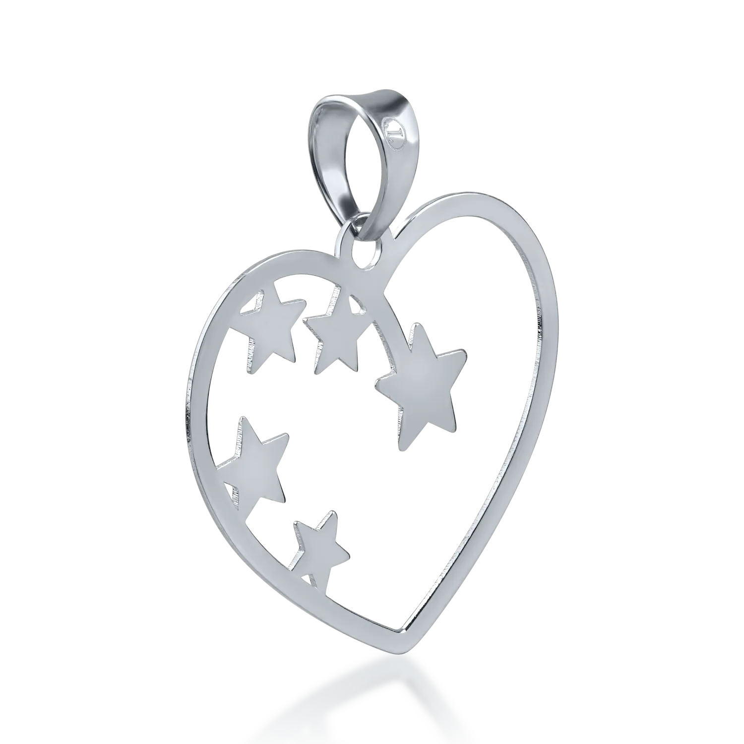White gold heart and star pendant