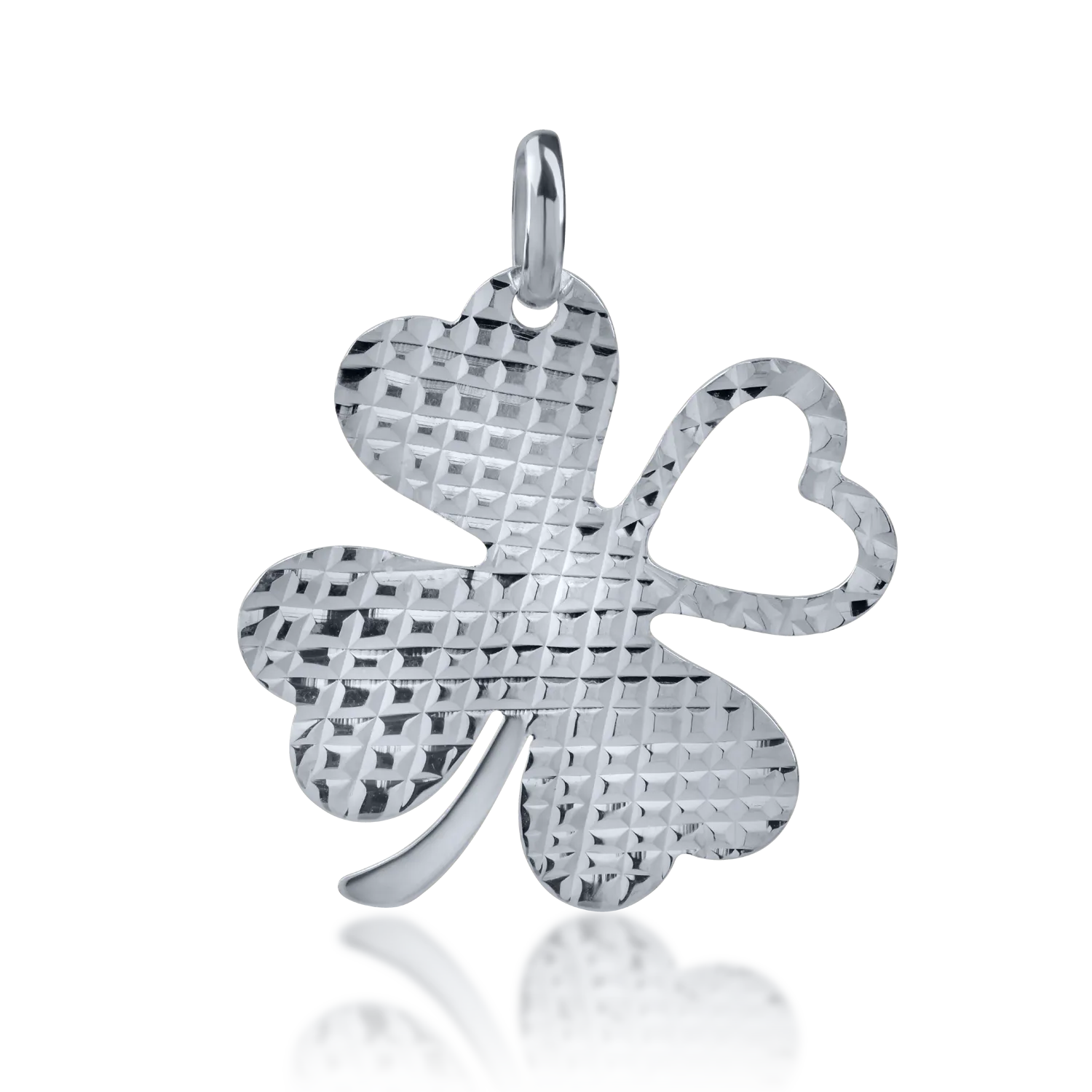 White gold clover pendant