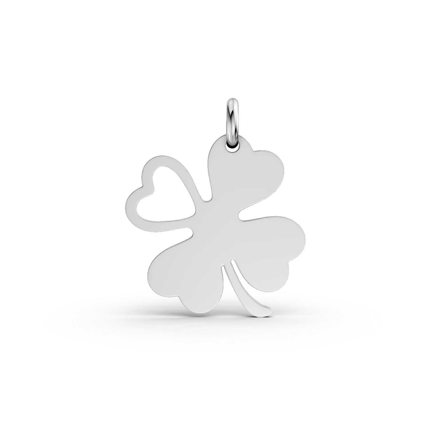 White gold clover pendant