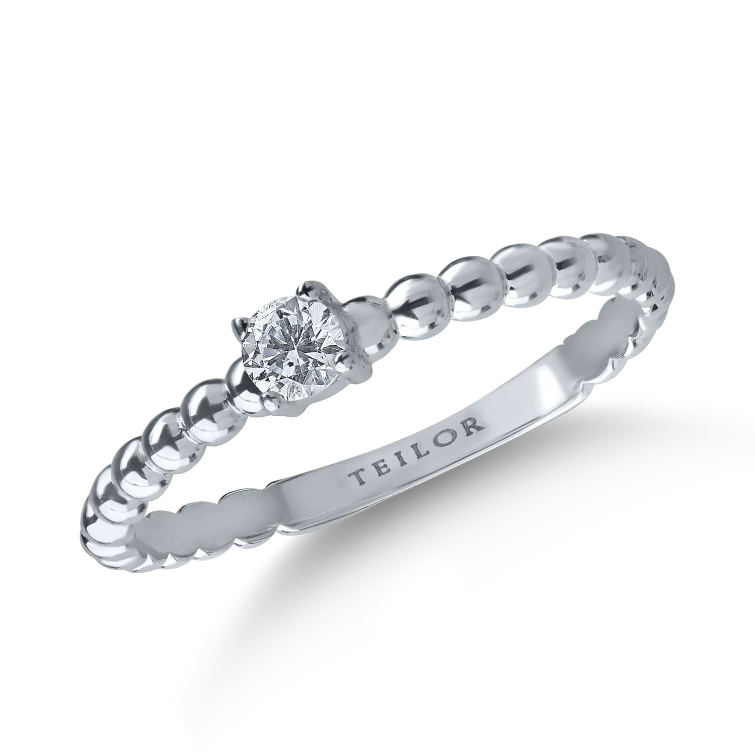 White gold ring with solitaire zirconia