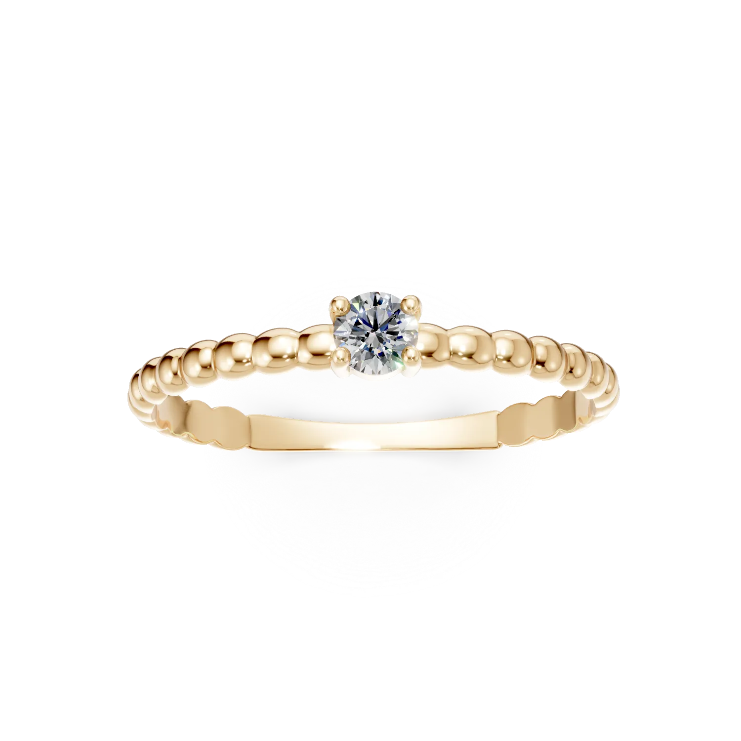 Inel din aur galben cu zirconia solitaire