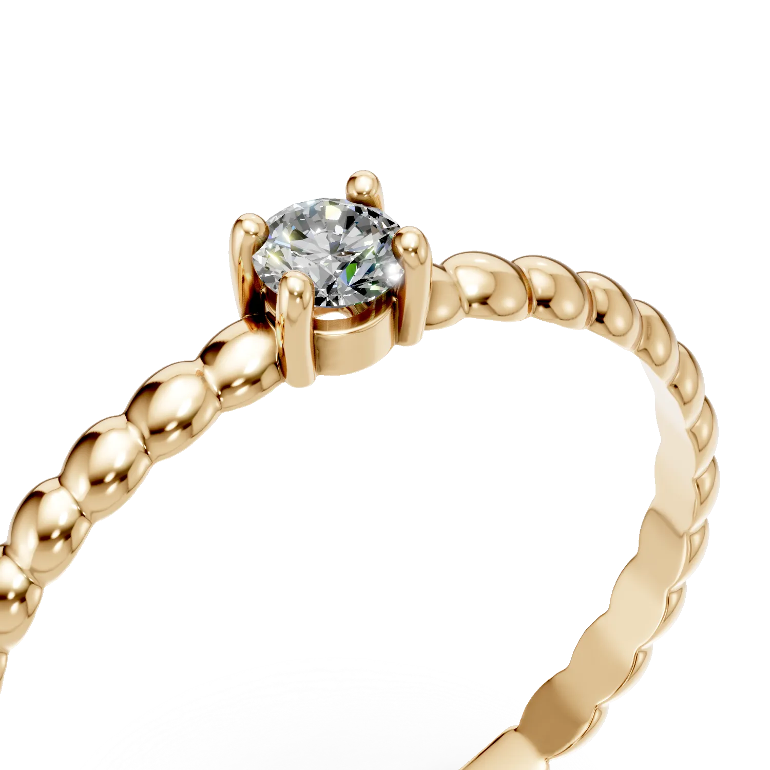 Inel din aur galben cu zirconia solitaire