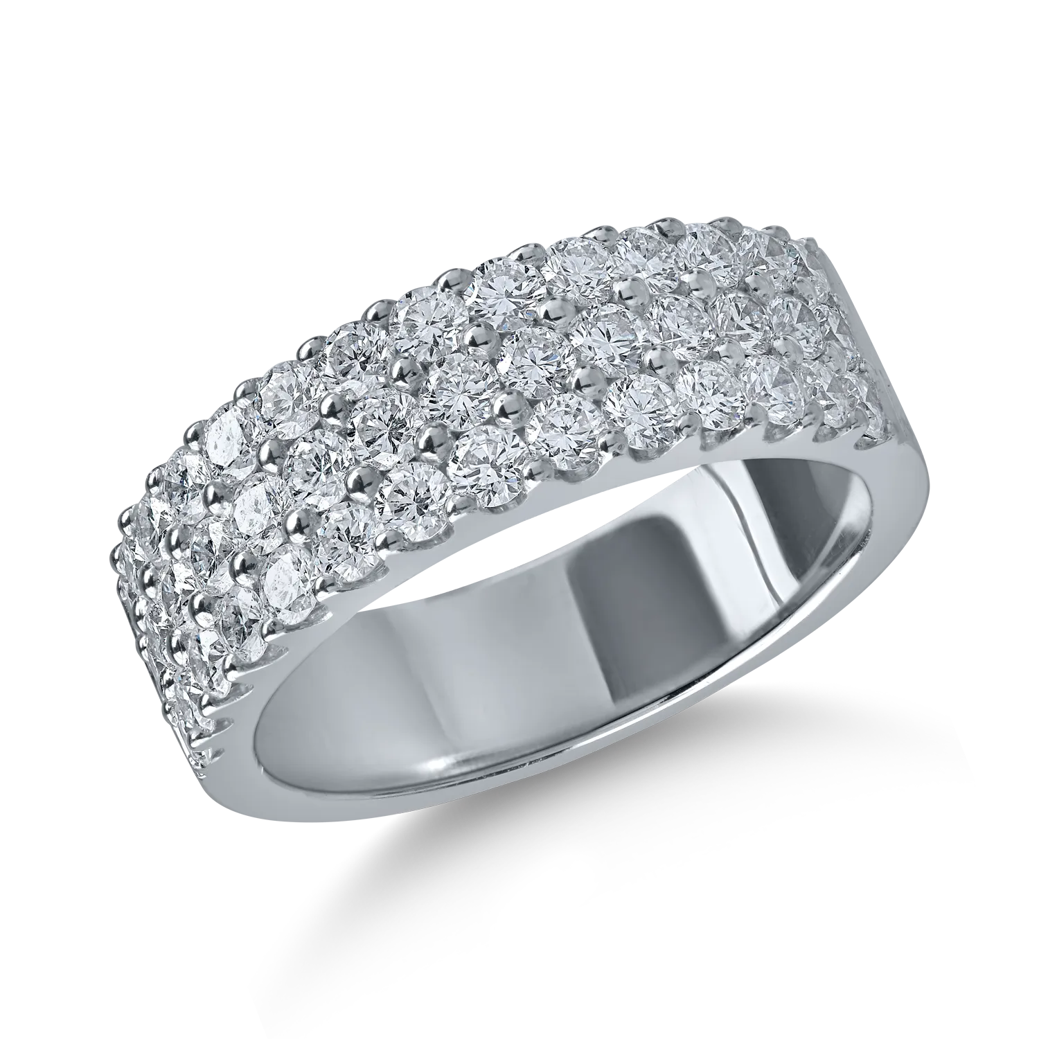 White gold mirosetting ring with 1.3ct diamonds