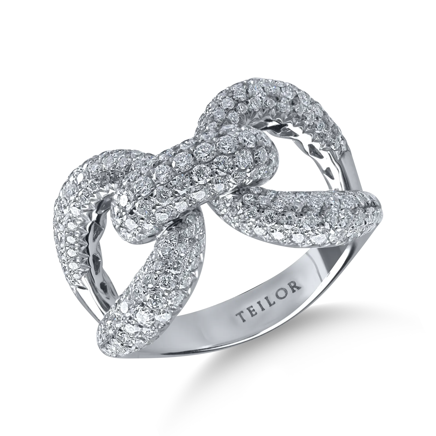 Пръстен от бяло злато с 1.7ct диаманти
