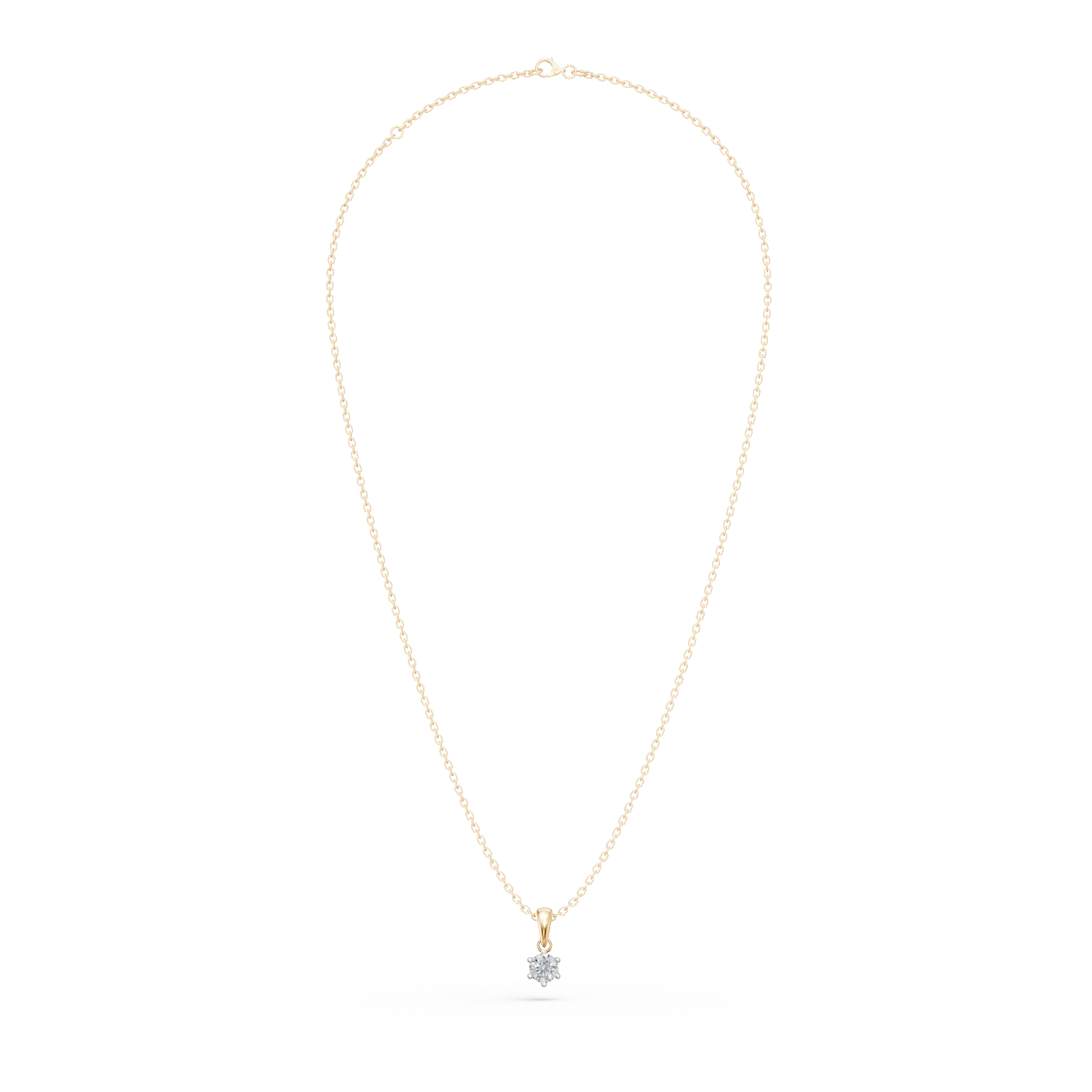 Lant cu pandantiv din aur galben cu diamant de 0.3ct-172449