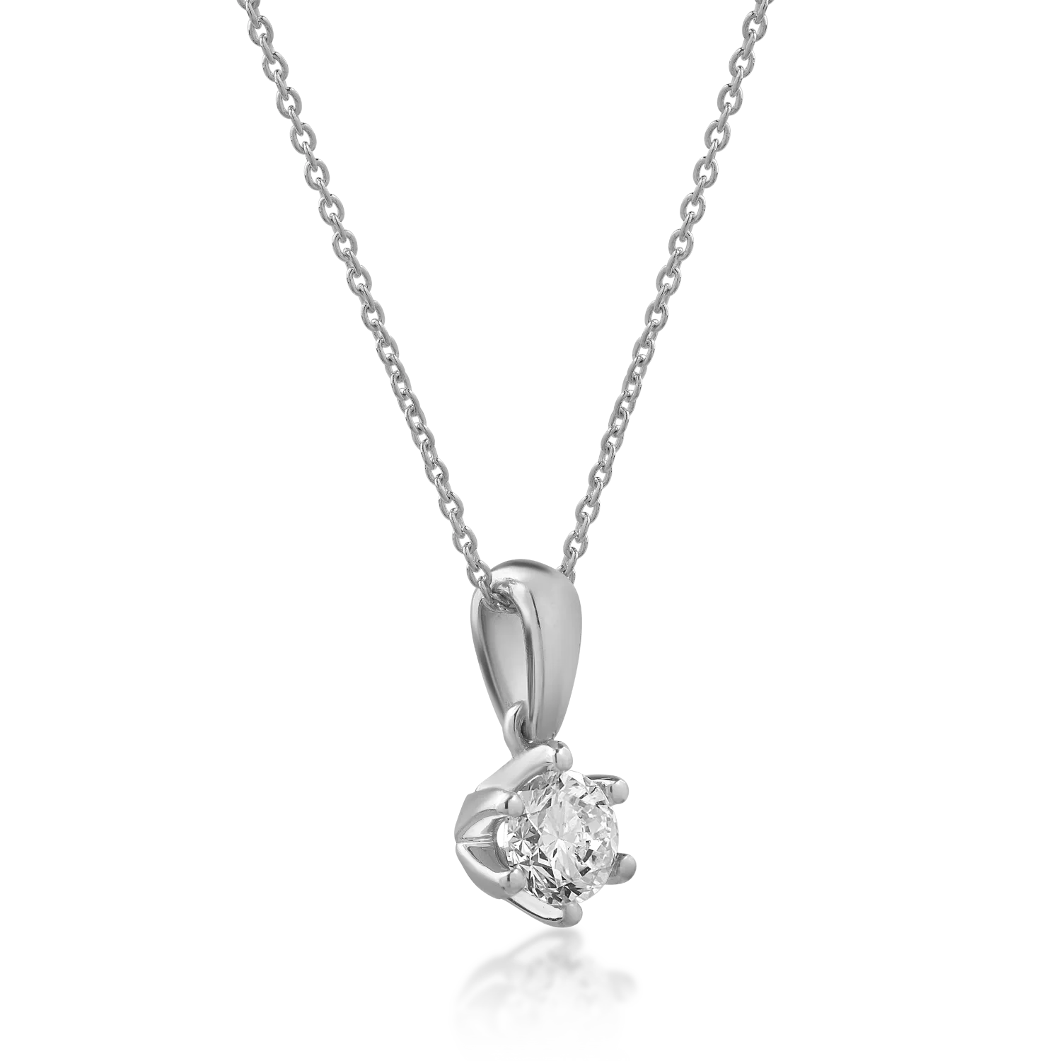 White gold pendant necklace with 0.3ct solitaire diamond