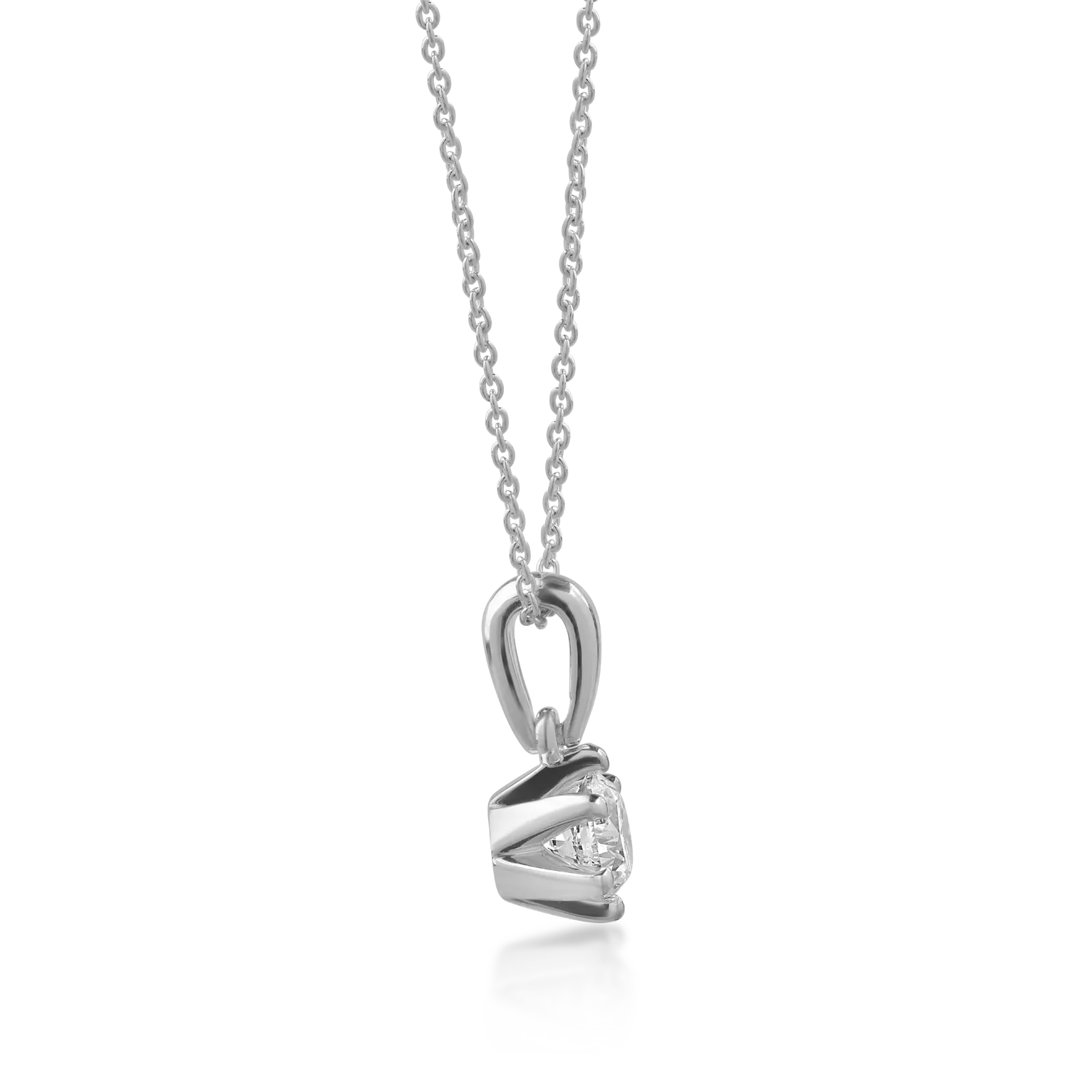 White gold pendant necklace with 0.3ct solitaire diamond
