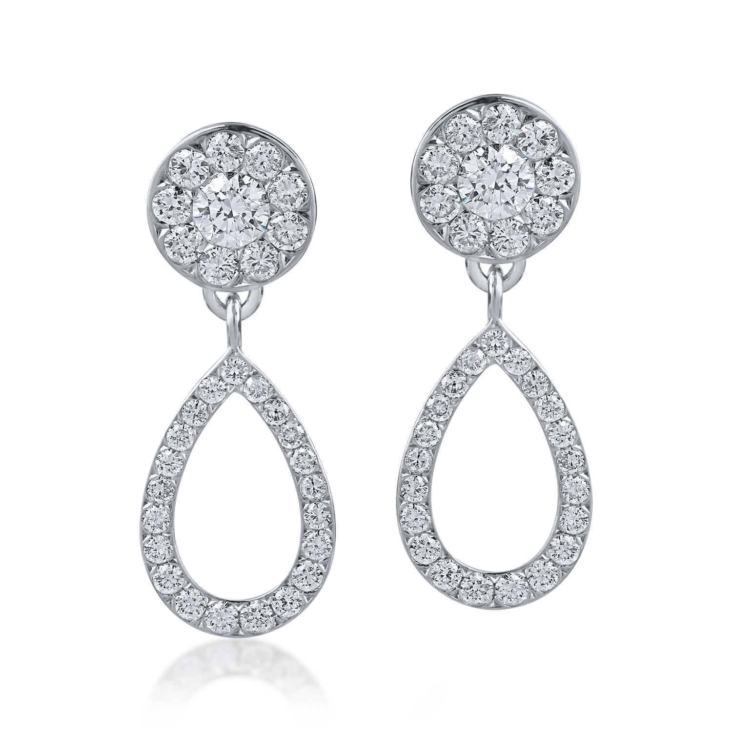 White gold earrings with 1ct diamonds