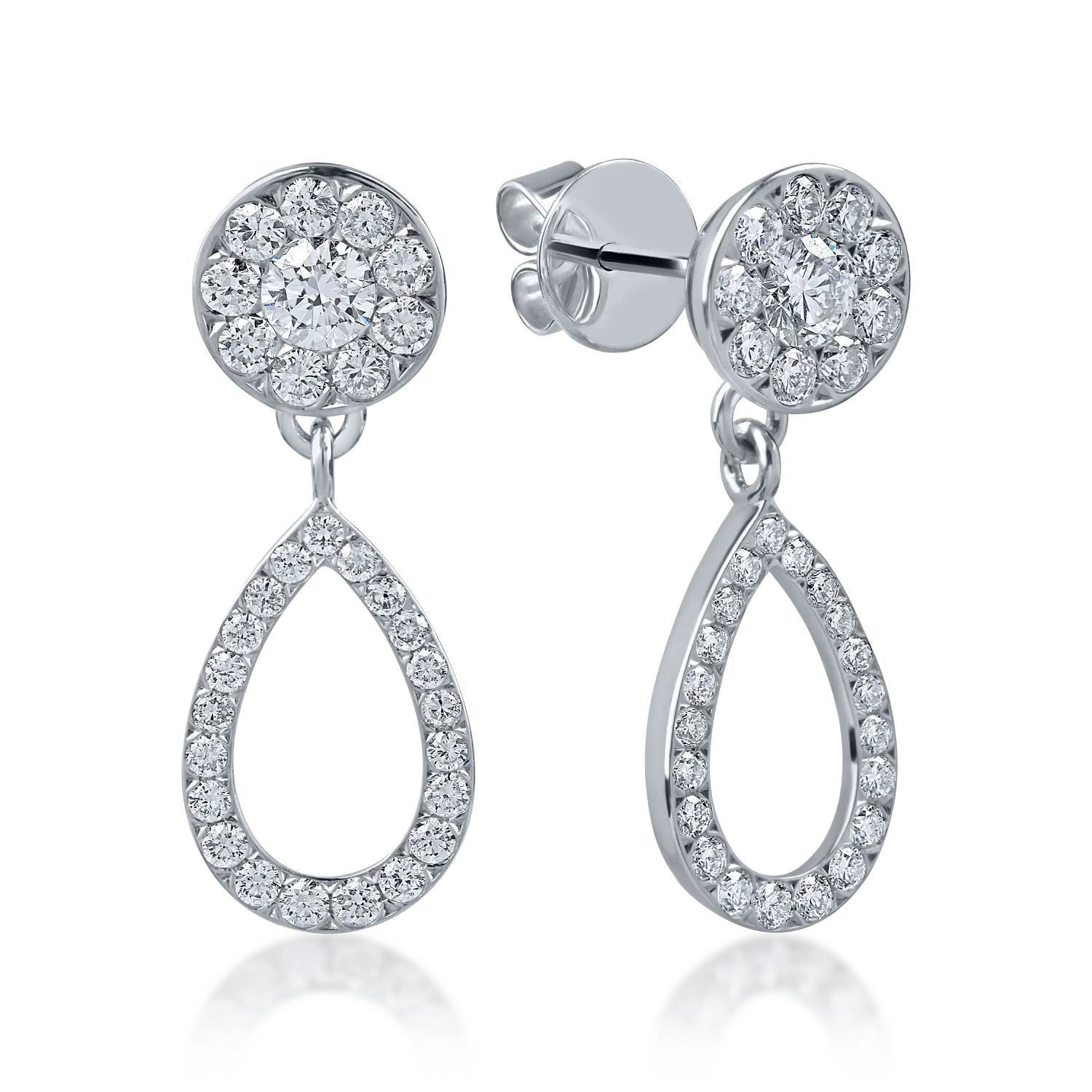 White gold earrings with 1ct diamonds